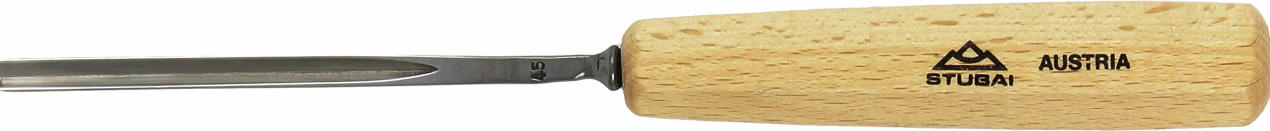 Stubai 554506 dłuto do rzeźbienia w drewnie, typ 45, długie/polerowane dłuto do rzeźbienia w drewnie, szary/beżowy, 6 mm