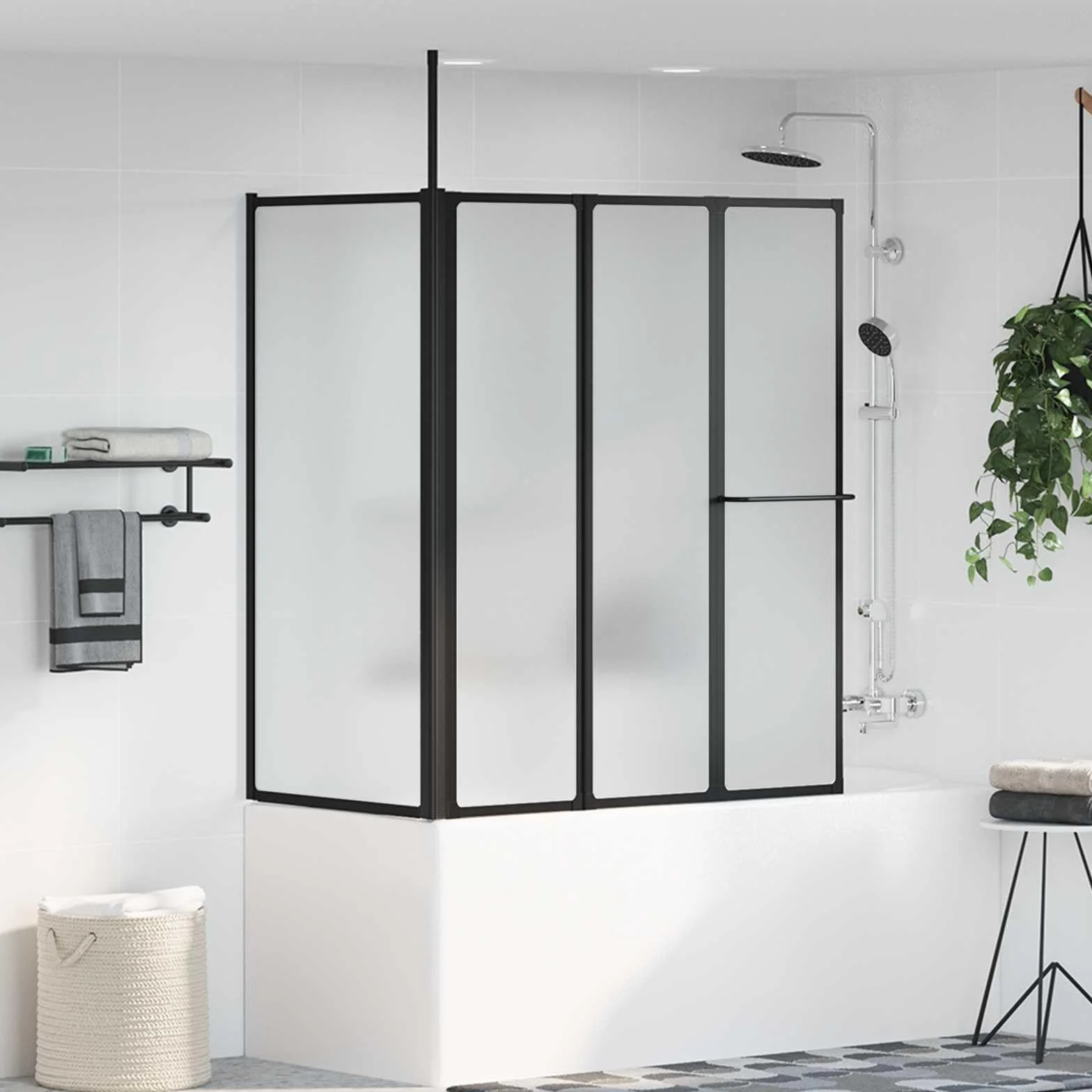 Ścianka prysznicowa biała 120 x 70 x 137 cm aluminium | Składany, nie zajmuje dużo miejsca, polipropylen, łatwy montaż, łatwy w utrzymaniu