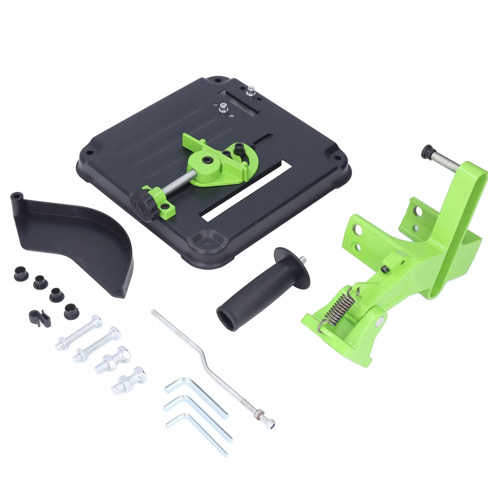 Yosoo Health Gear Stojak na szlifierkę kątową Uchwyt Szlifierki ze Stali Nierdzewnej ABS na Narzędzia od 100 do 125 Mm z regulowaną skalą Gwintowana Podstawa ze sprężyną powrotną dla Użytkowników w