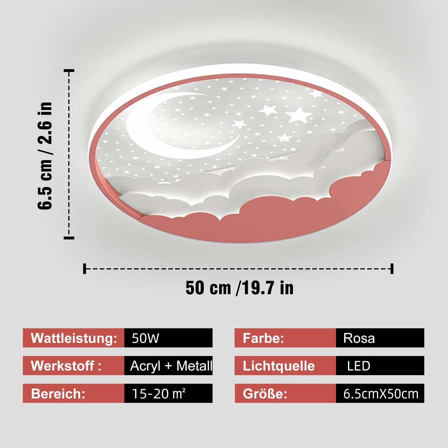 Lampa Sufitowa LED, Nowoczesna Okrągła Lampa Dziecięca, Dziecięca Sypialnia Lampa Sufitowa ściemniana Za Pomocą Akrylowy Abażur, Oświetlenie Wewnętrzn do pokoju dziecka, sypialni, salonu
