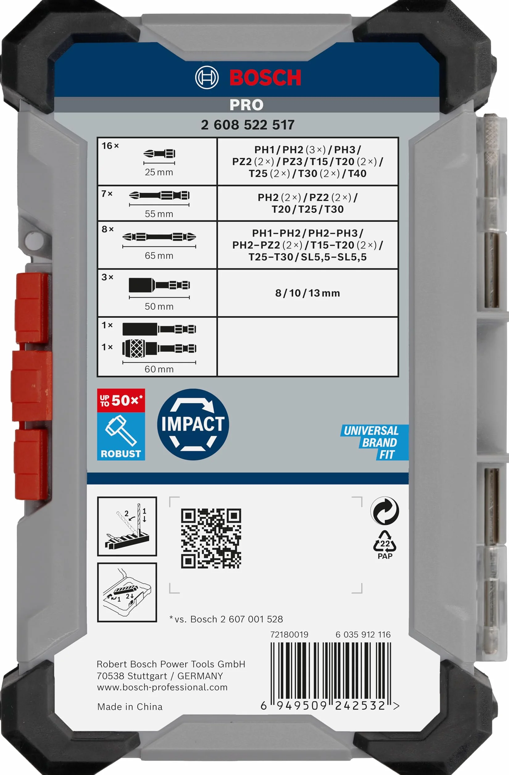 Bosch 36 x PRO Impact Set, 36-częściowy (200 x 107 mm, profesjonalne akcesoria śrubokręt, śrubokręt)
