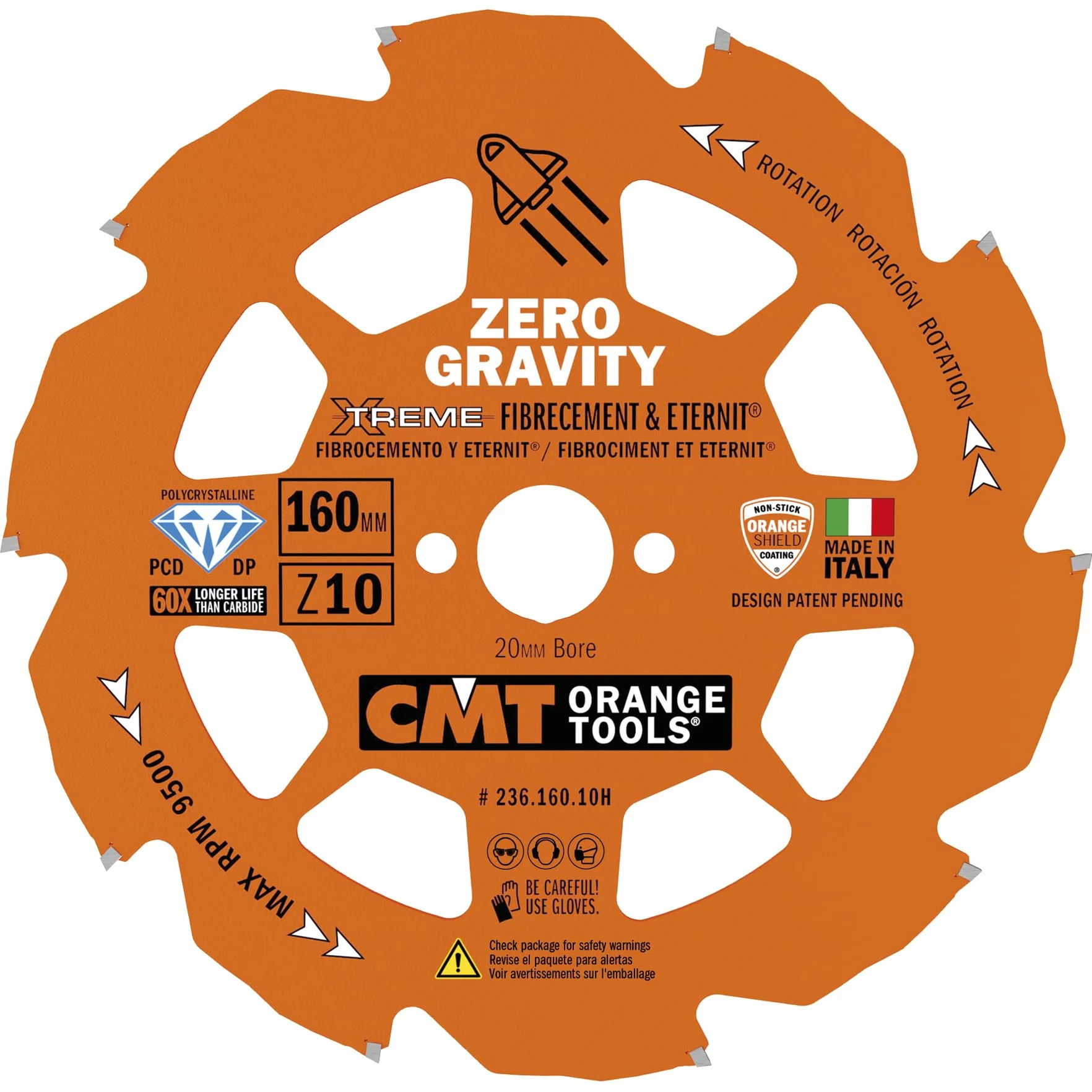 CMT Orange Tools 236.160.10h – tarcza do piły tarczowej do twardych materiałów/materiałów ściernych 160 x 2,1 x 20 Z 10 CONICO