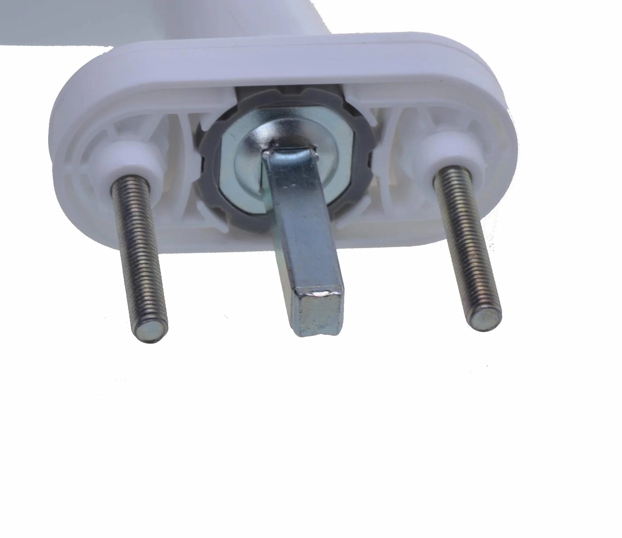 Klamka okienna z PCW, biała, 1 sztuka, oliwka okienna z tworzywa sztucznego na owalnej rozetie 28 x 63 mm – uchwyty okienne do okien i drzwi balkonowych i tarasowych, ergonomiczny uchwyt