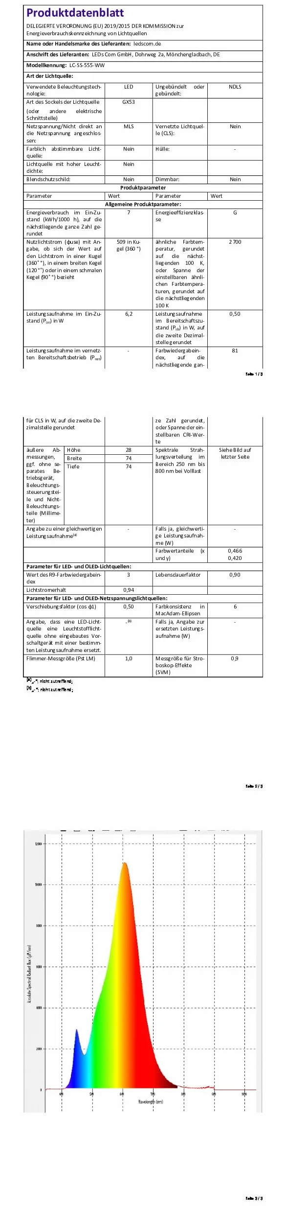 ledscom.de 4 szt. lampa sufitowa IPLY, IP44, biały mat, okrągła, z żarówką LED GX53, 509lm, ciepła biel