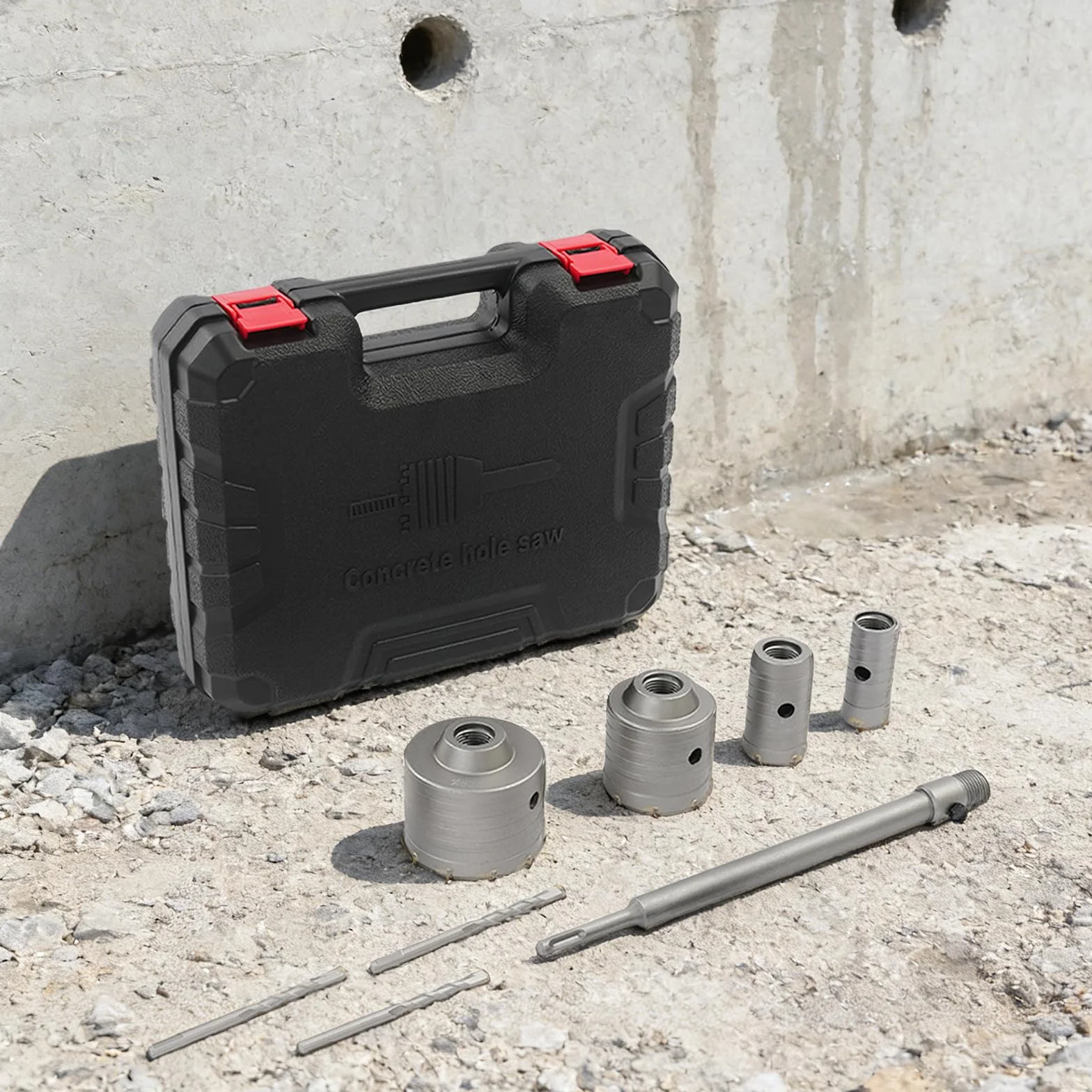 9 sztuk koronki wiertniczej zestaw wierteł otwornicowych z trzonem 300 mm SDS Plus i Max, wiertło do korony do betonu do muru, cegły, betonu, cementu, kamienia betonu, otworów betonowych, zestawów