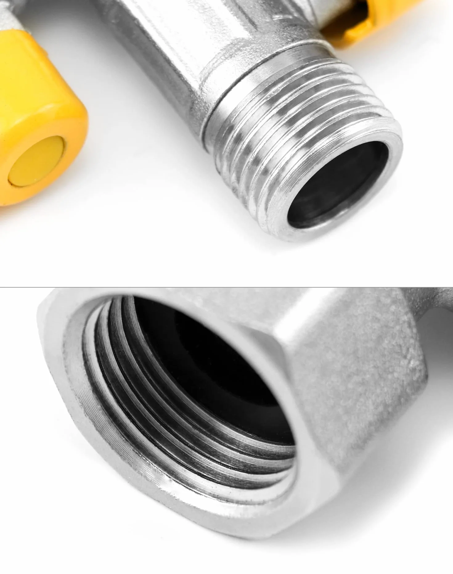 QWORK® 3 drogowy zawór przełączający, zawór adaptera G1/2" T, z zaworem odcinającym, mosiądz, odpowiedni do kuchni, łazienek