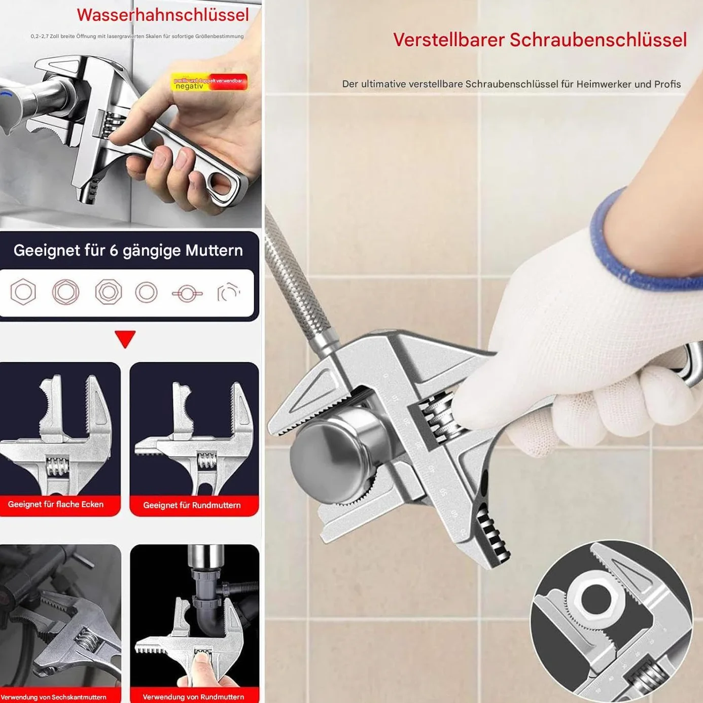 Klucz umywalkowy, regulowany 0,5-7 cm, szczypce sanitarne, narzędzia robocze do rur elektrycznych, do samochodu, hydrantu, prysznica, zaworu odpływowego, kranu, do naprawy rowerów