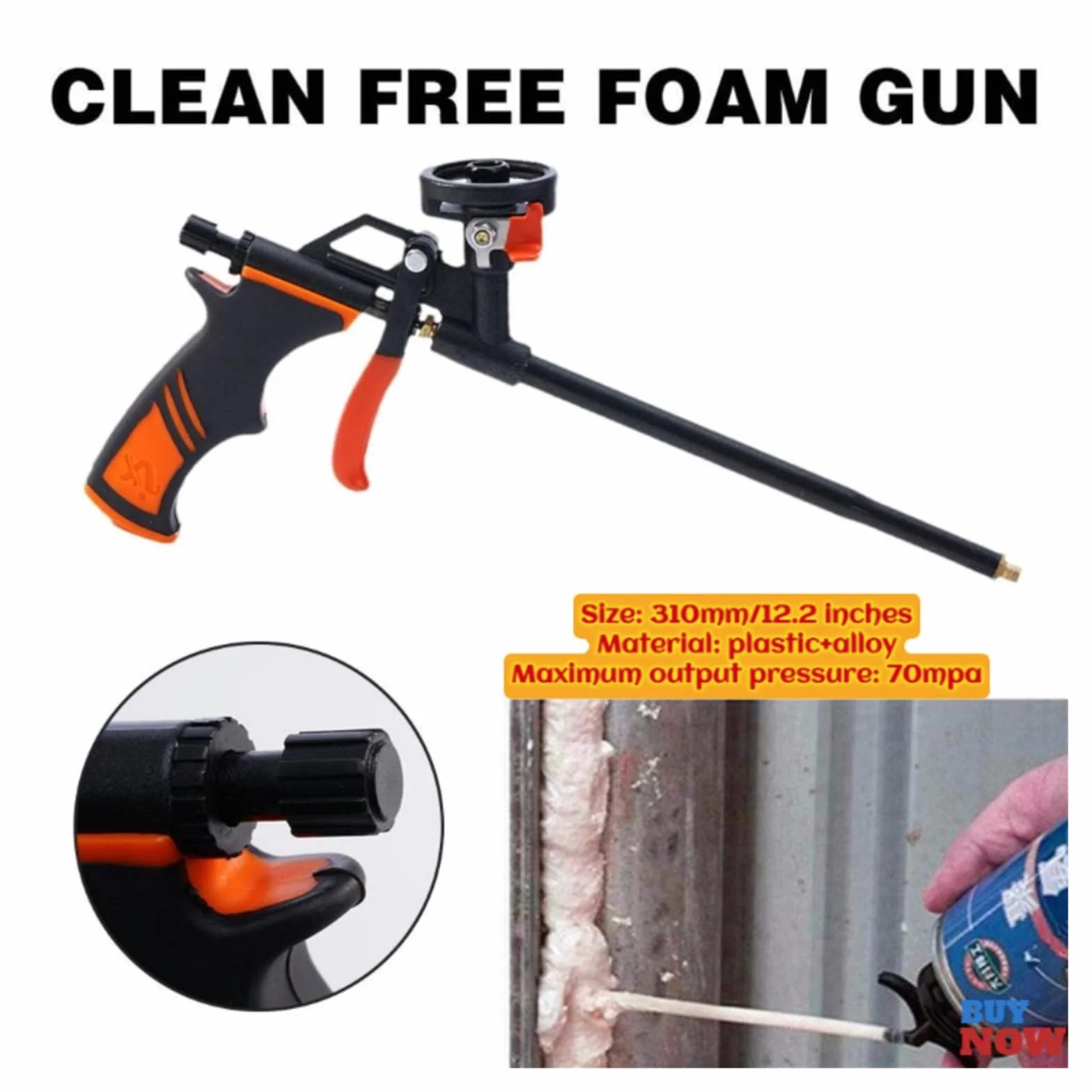 Pistolet do malowania natryskowego 1 Szt. Pistolet Do Pianki Poliuretanowej Z Perfluorowęglowodorem, Ręczne Narzędzie Do Renowacji Domu, Pistolet Natryskowy Do Pianki Rozprężnej, Bezpłatne Czyszczenie