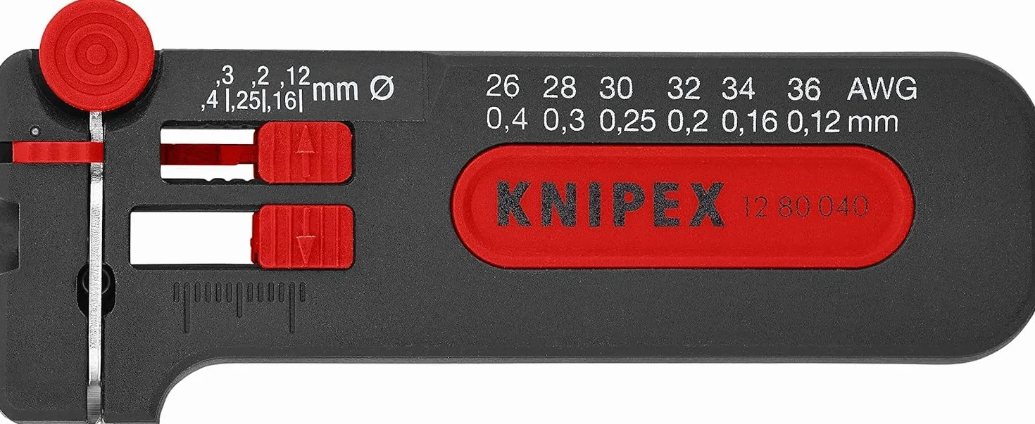 KNIPEX Ściągacz izolacji w wersji miniaturowej w blister 100 mm, 12 80 040 SB