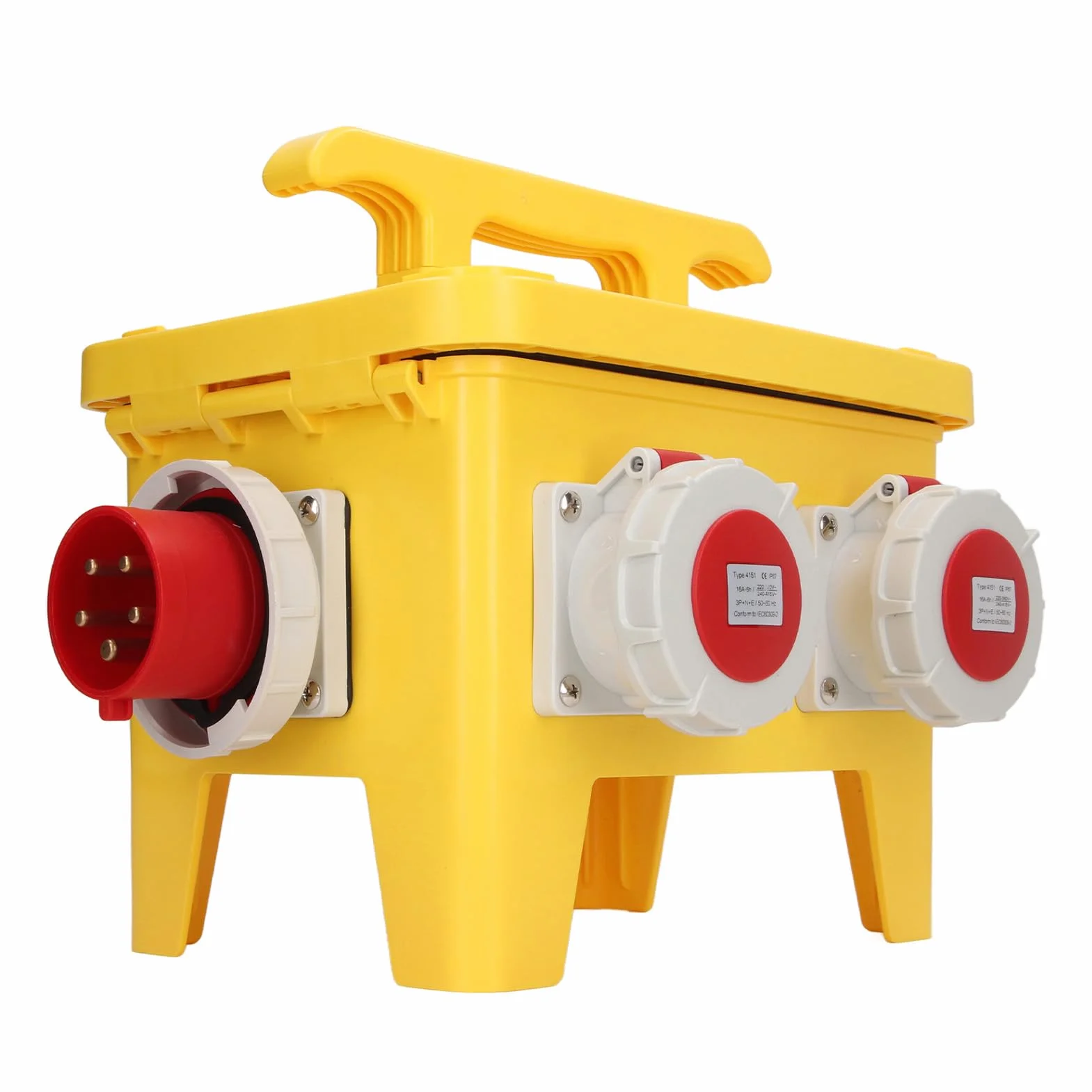 KIMISS Odporna na Warunki Atmosferyczne Skrzynka Gniazdowa — 2 X 3 Otwory i 2 X 5 Otworów Puszka Rozdzielcza do zastosowań na Placach Budowy — Mobilne Gniazdko Elektryczne IP67
