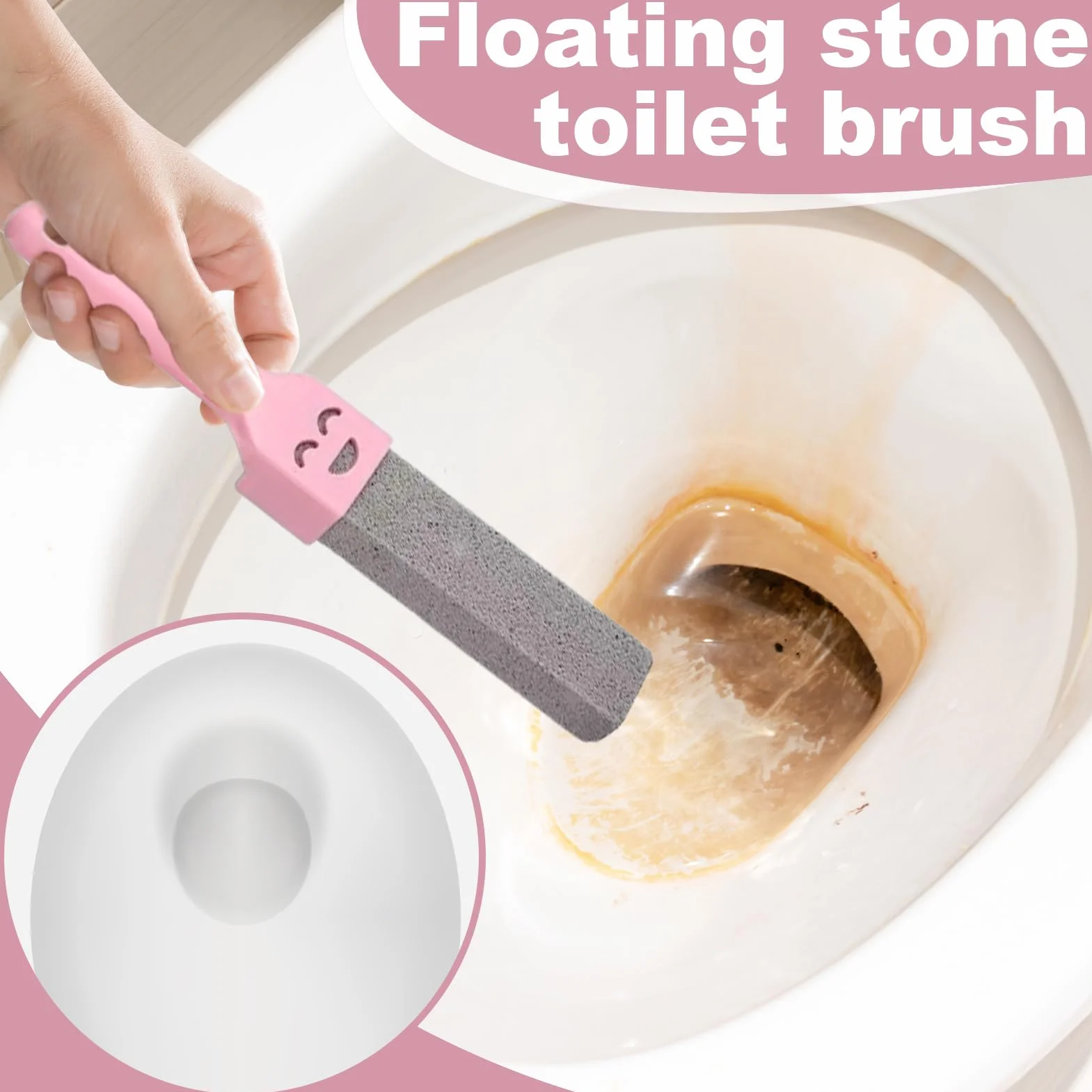 Pumice Stone - Toilet Bowl Pumice Stone | Cleaning Stick Heavy Duty Scrubber with Handle for Toilet Bowl, Sink Tile, Grills, Bathtub, Kitchen, Bathroom or Household Cleaning Use