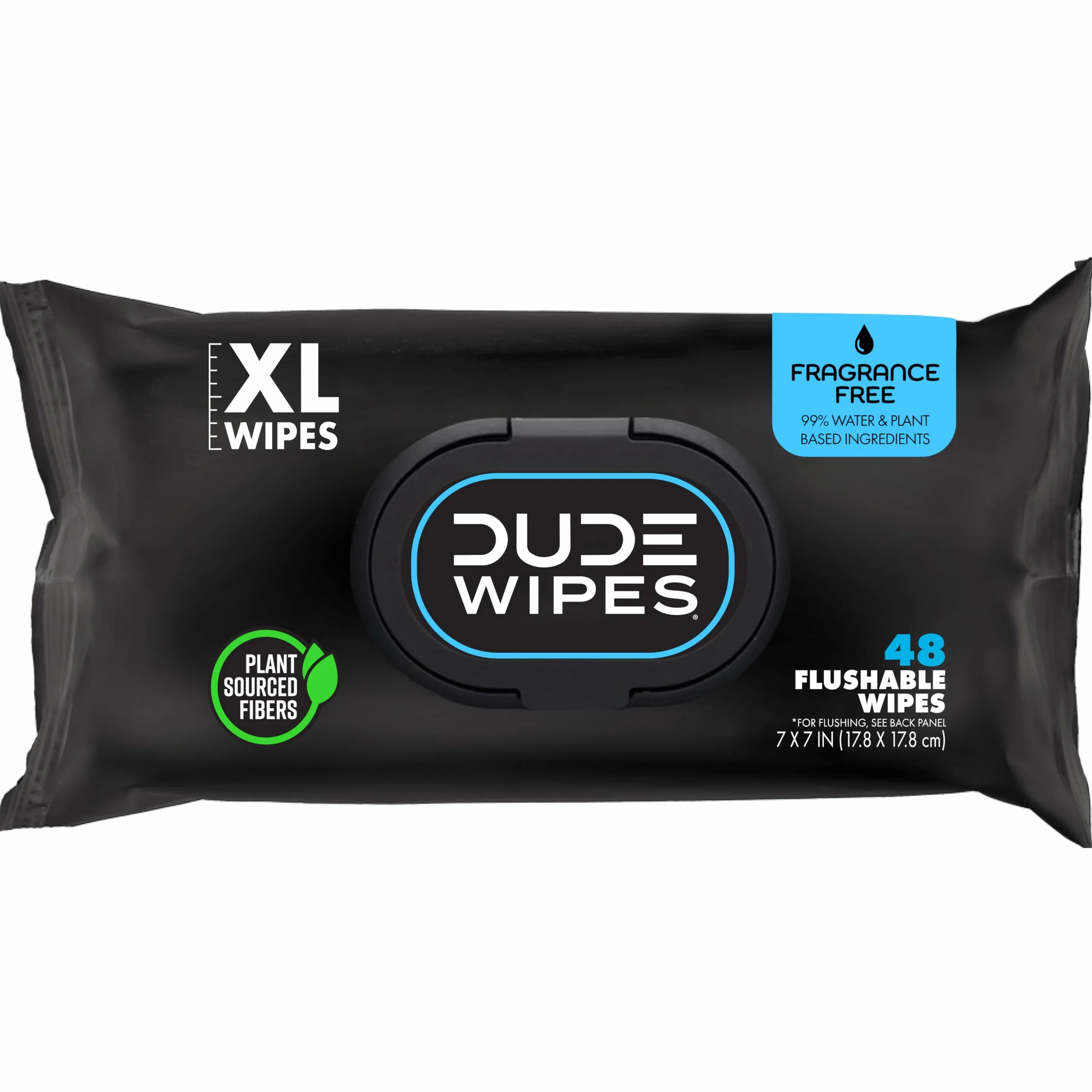 Dude Wipes Chusteczki do spłukiwania, bezzapachowe i naturalnie kojące, opakowanie dozownika (48 ct)