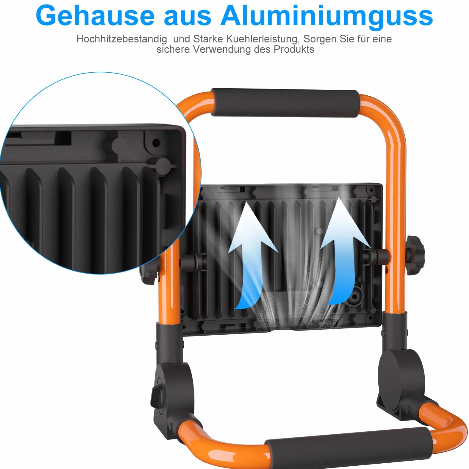 MEIHUA Reflektor budowlany LED 60W 5200lm 6500K IP66 wodoszczelny przenośny 3,5m kabel