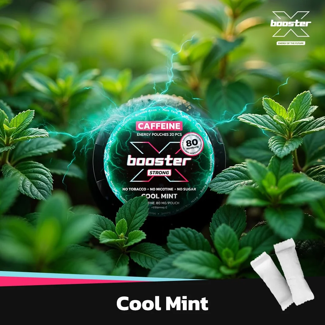 X-Booster Cool Mint 80 mg Saszetki Energetyczne z Kofeiną