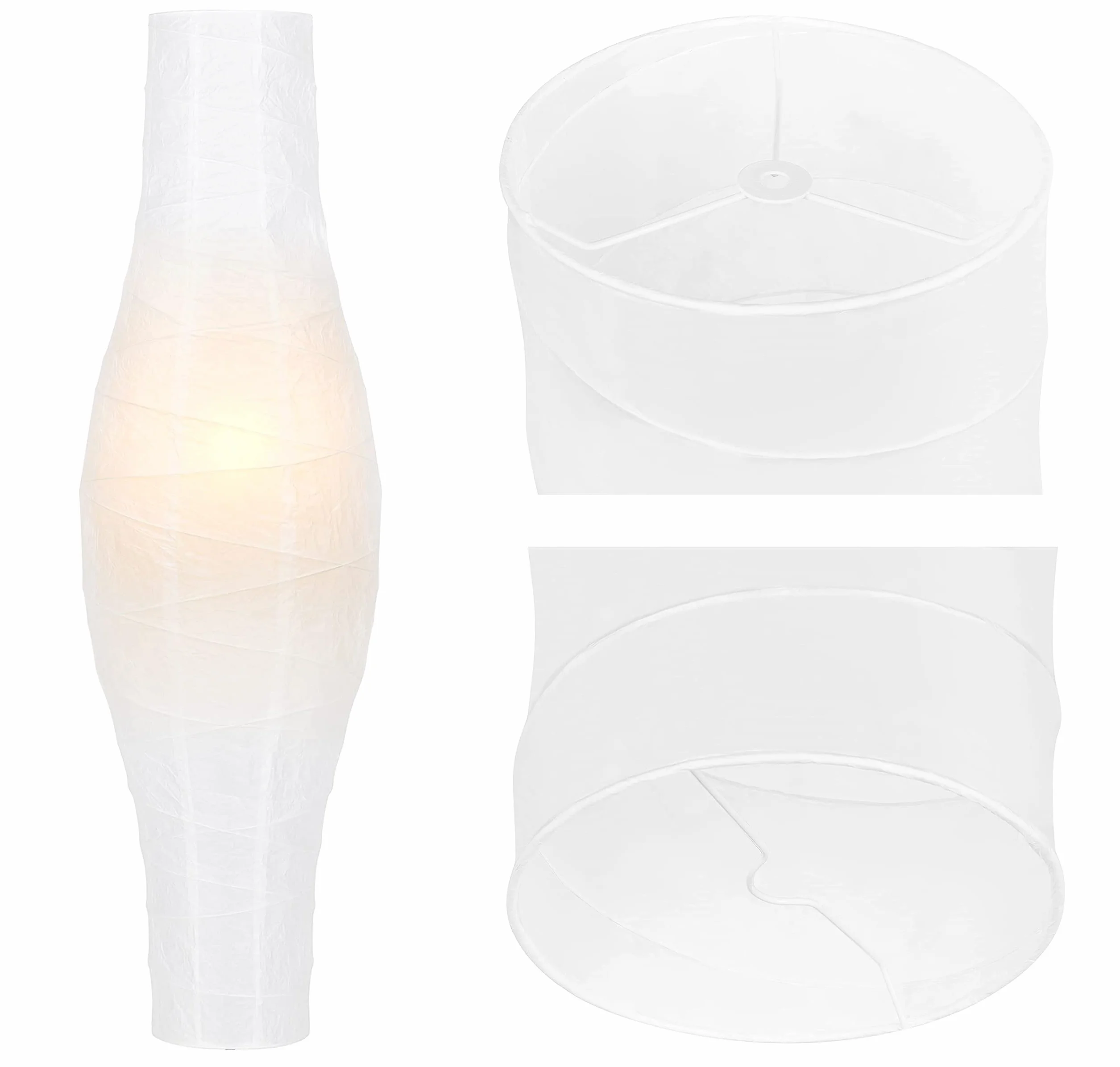 FHU Papierowy Abażur, Papierowy Klosz, Kompatybilny z IKEA DUDERO i Innymi Lampami Podłogowymi, Zamienny Abażur do Lamp Podłogowych, Papierowy Design, Biały, 117 cm Wysokości