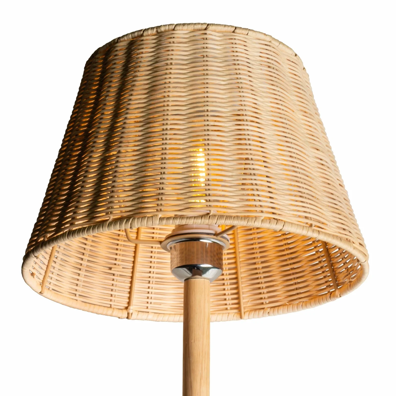 Rattan Klosz lampowy, ręcznie pleciony, stożkowa forma, wszechstronny do zastosowania w lampach sufitowych, wiszących, ściennych i stołowych (1, naturalny kolor rattanu)