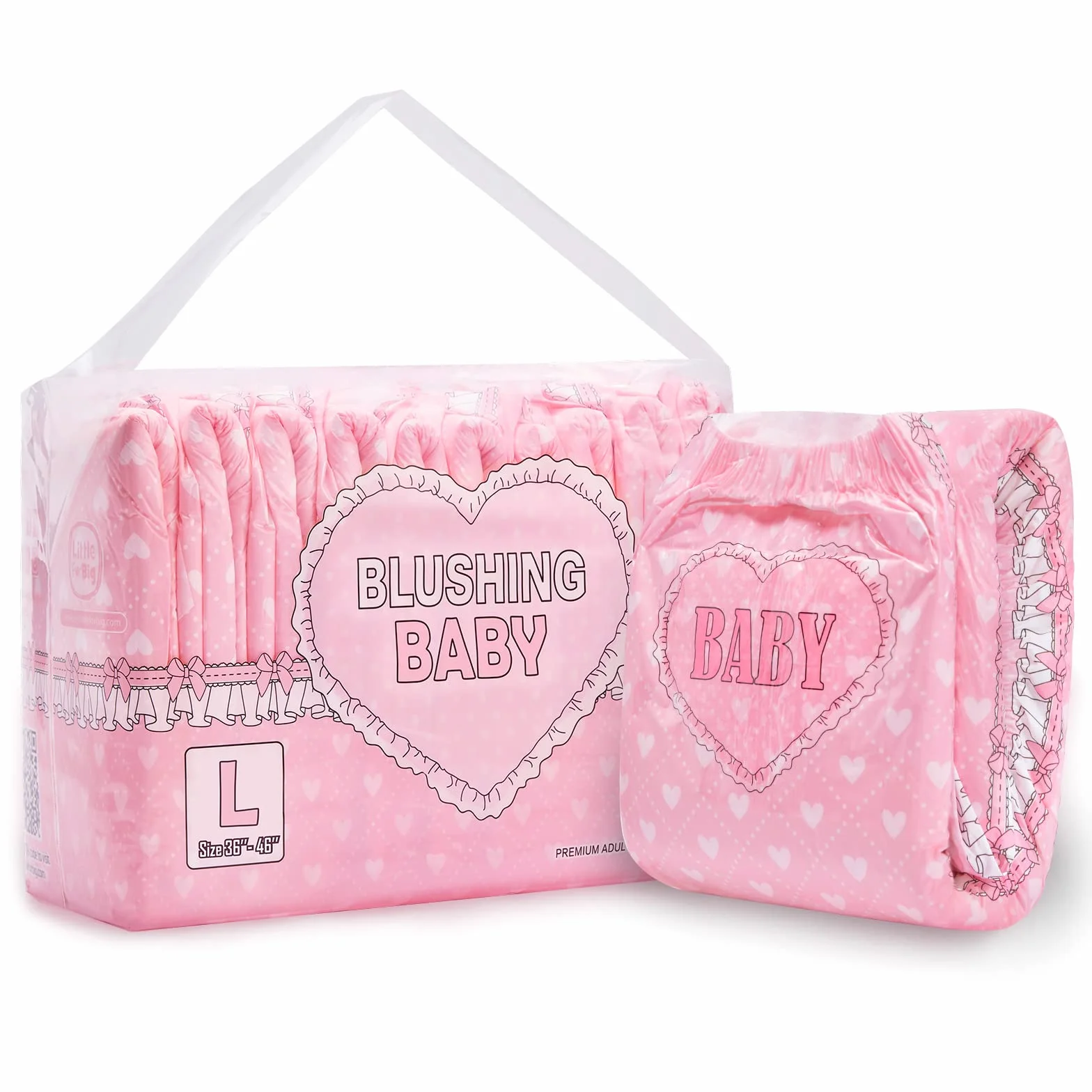 LittleForBig Pielucha Drukowana Dla Dorosłych 10 Sztuk Blushing Baby Large 36"-46"