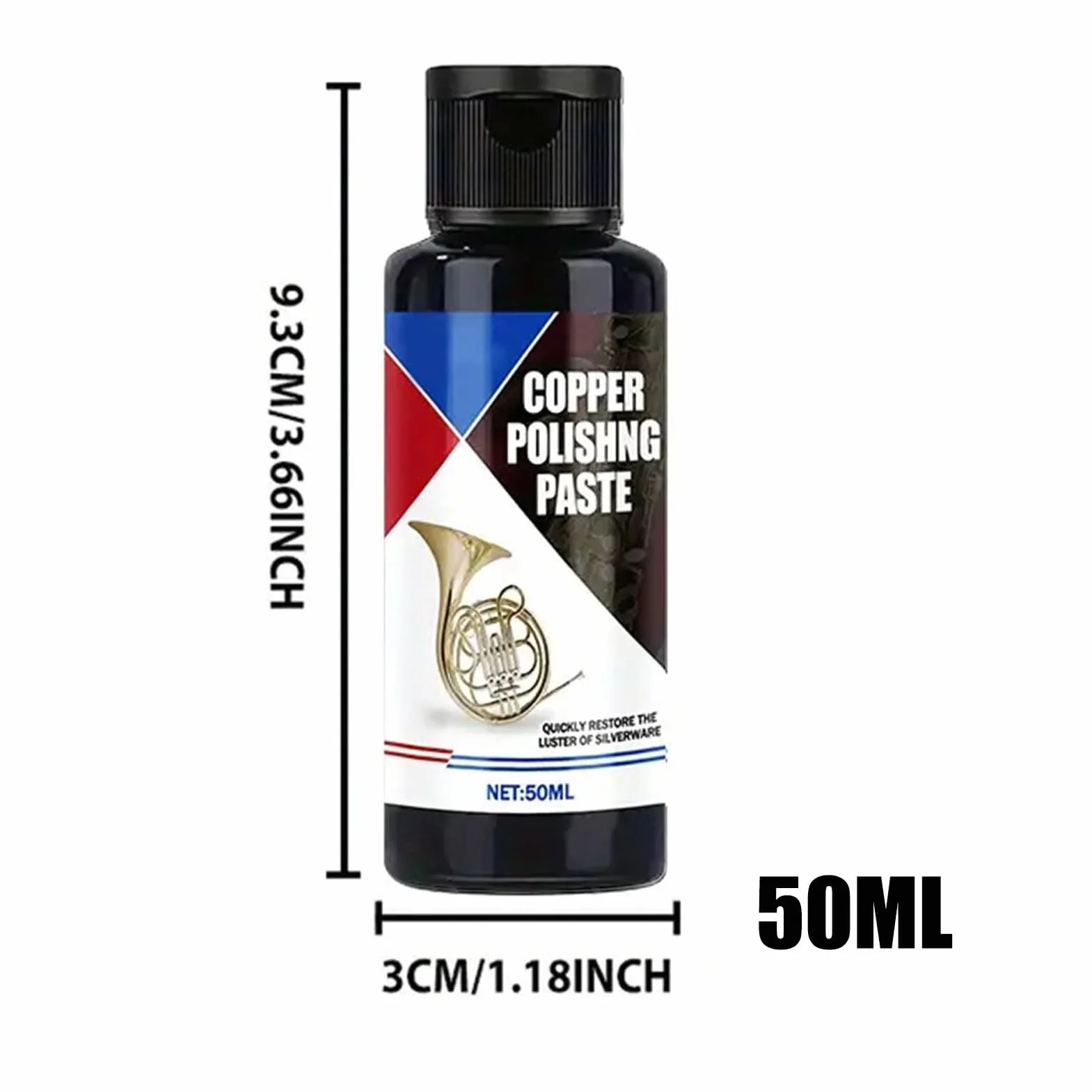 Środek czyszczący do mosiądzu – środek do czyszczenia miedzi - 50 ml środek czyszczący do czyszczenia bez zarysowań do urządzeń chromowanych, zegarek, stal nierdzewna, aluminium
