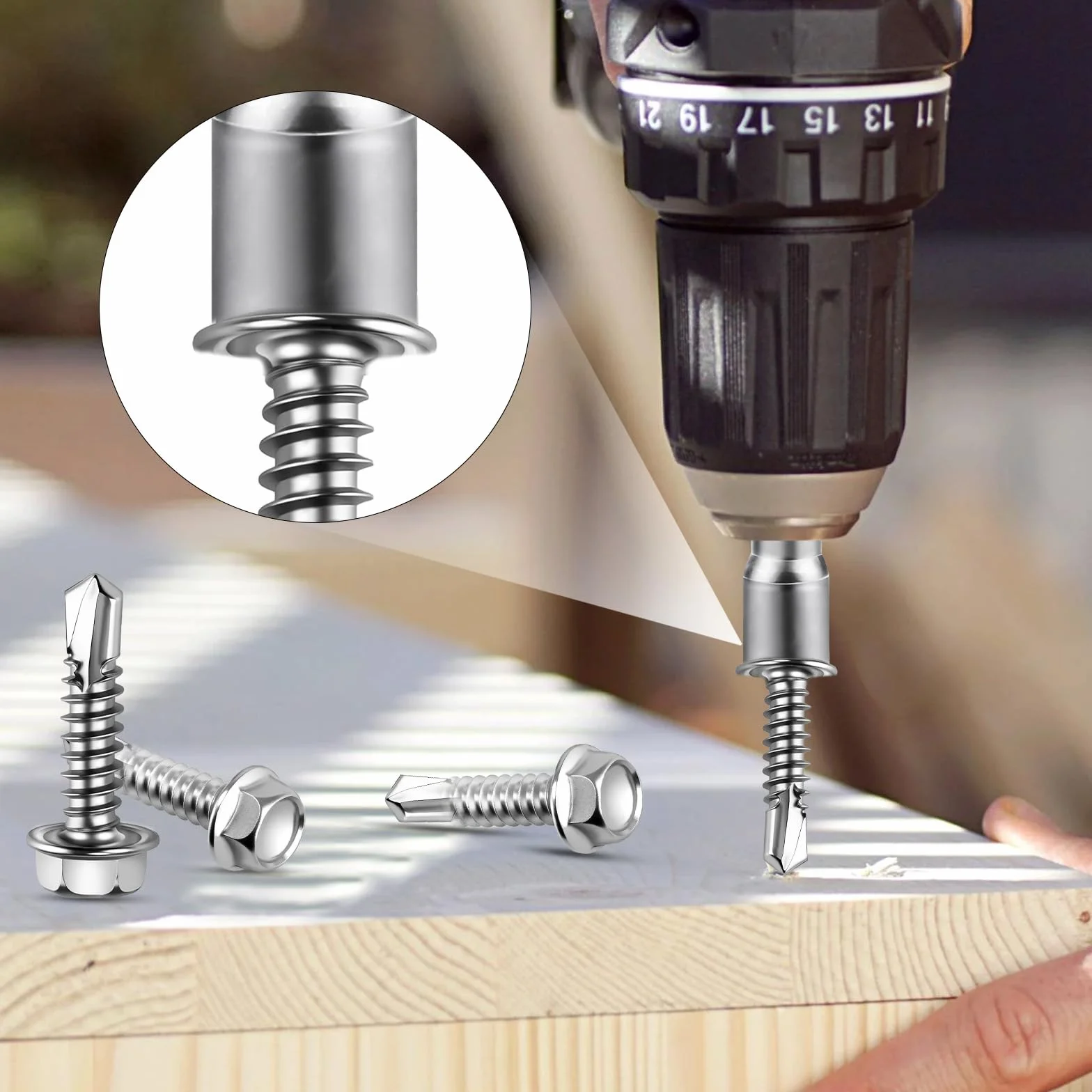100 sztuk wkrętów samogwintujących do metalu, 4,2 x 50 mm, śruby do blachy trapezowej, stal nierdzewna, 304, wkręty do blachy, sześciokątne, wkręty z łbem sześciokątnym, zestaw kluczy