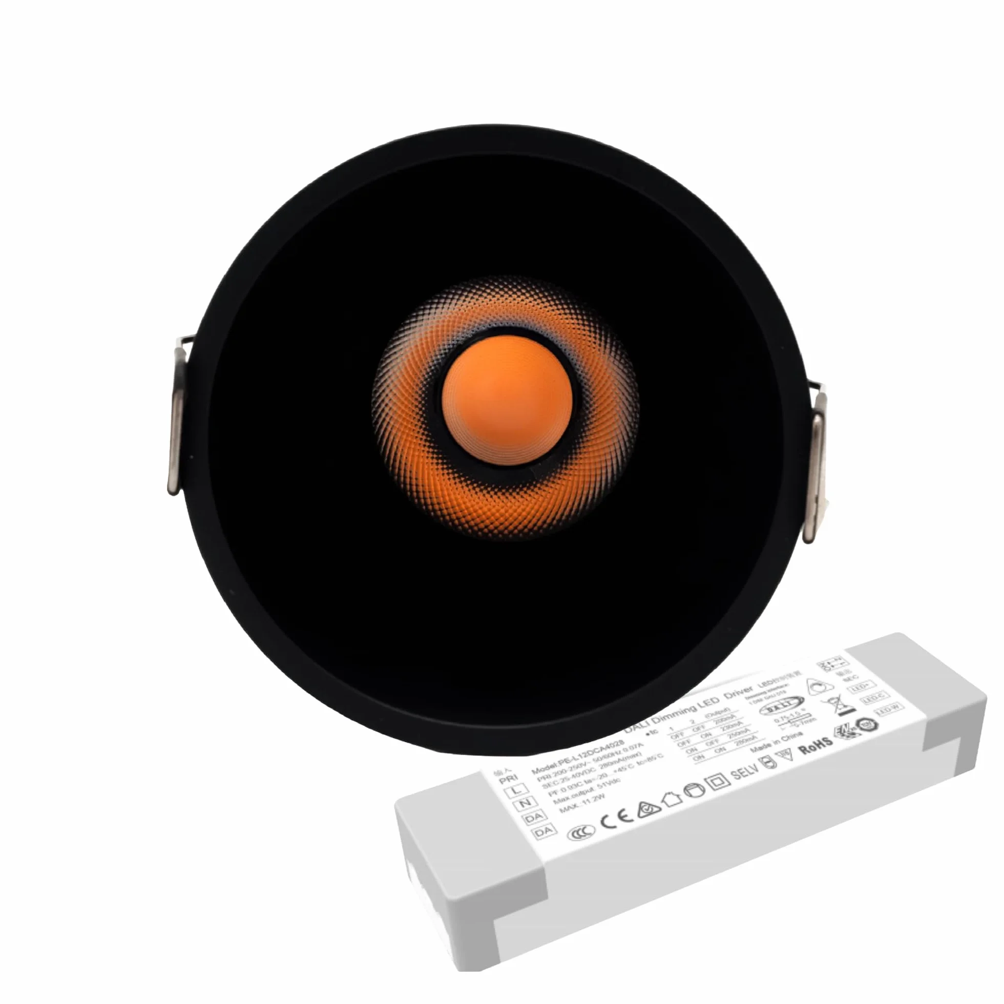 EKEY LUMENMEISTER EDGE-LE-B-12-TW Tunable White (HCL) reflektor punktowy do zabudowy w zestawie ze sterownikiem AIDimming PE-L12DCA DALI-2 DT8 LED (prąd stały)
