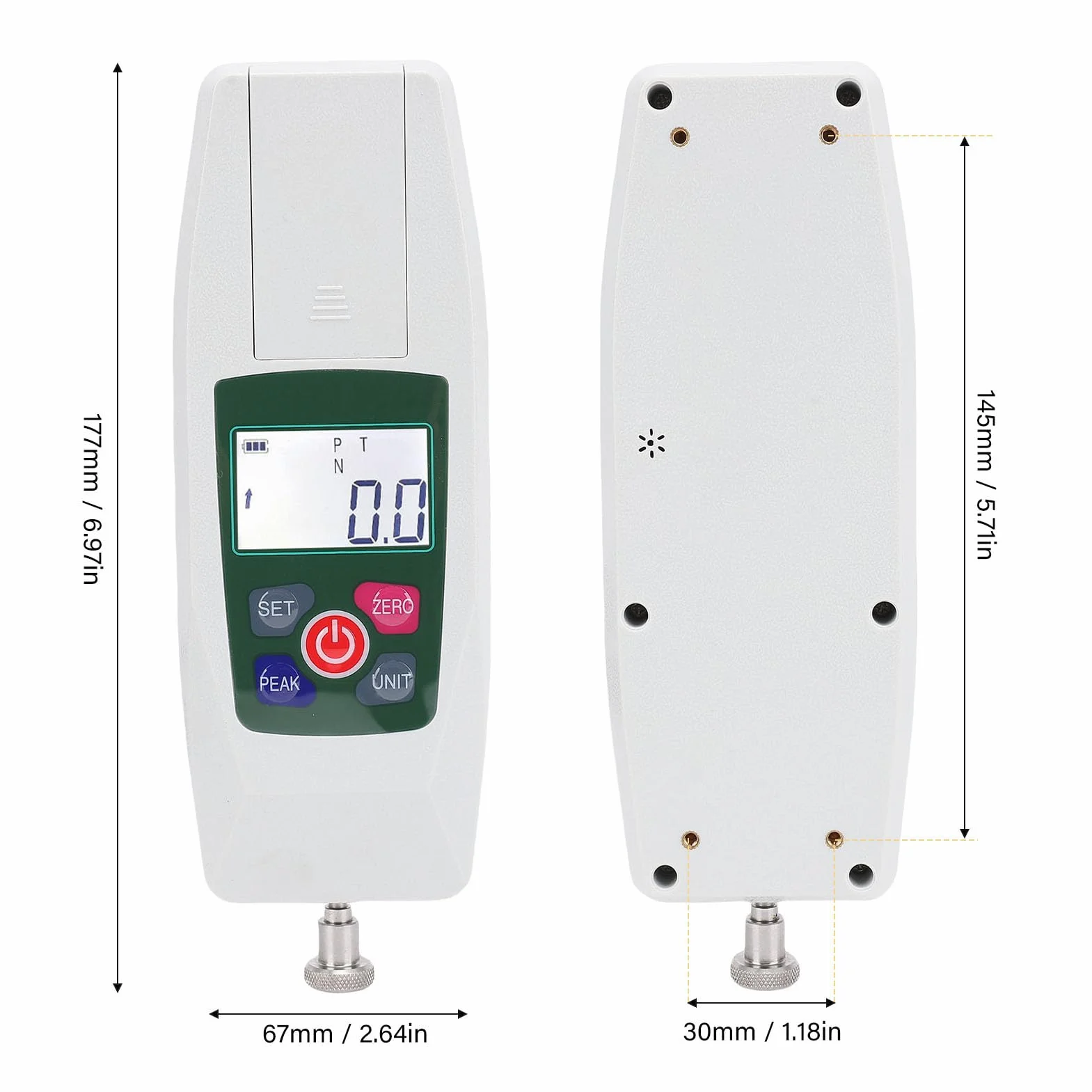 Cyfrowy Miernik Siły Push Pull Tester 100N/10 Kg 4 Jednostki Konwersja Alarm Ograniczający