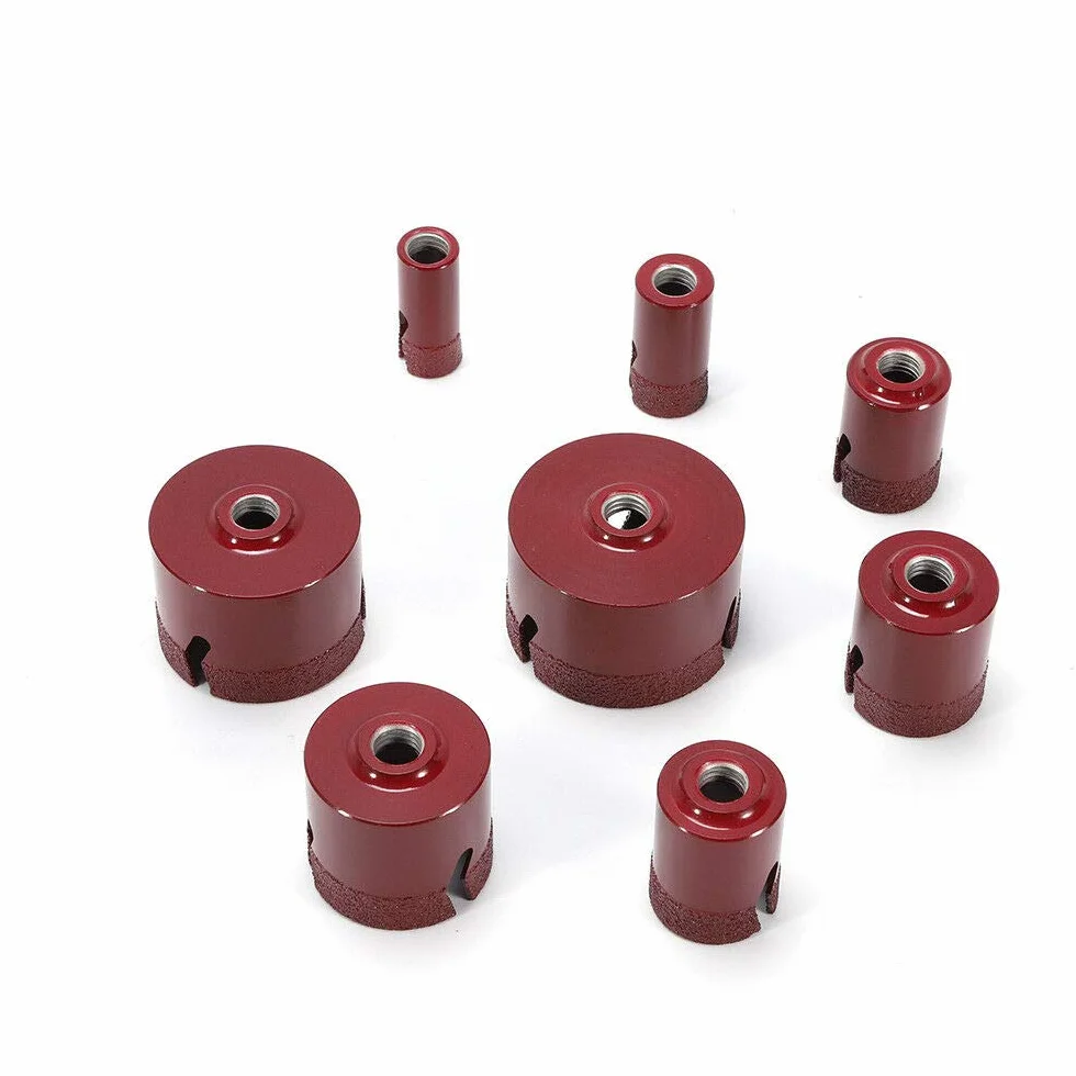 Diamentowa koronka wiertnicza zestaw 8-częściowy z pudełkiem 20/25/32/35/40/50/60/68 mm i gwintem M14, adapter do płytek porcelanowych, granitu, marmuru, wiercenia na sucho