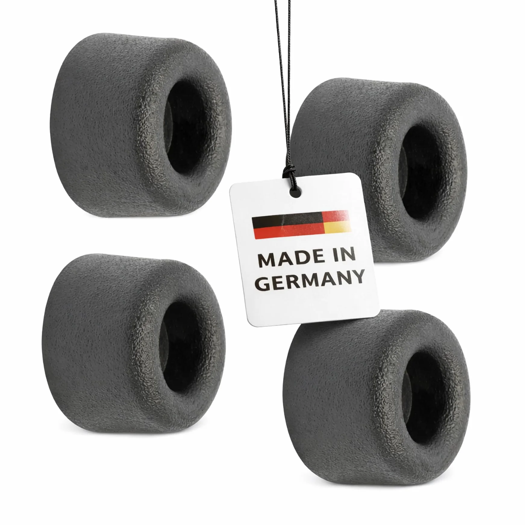 WAGNER Stoper do drzwi ściennych VULKANO MINI 4-częściowy zestaw - średnica Ø 20 x 10 mm, odbojniki z wysokiej jakości pełnej gumy, czarny, do wkręcania - 15501004