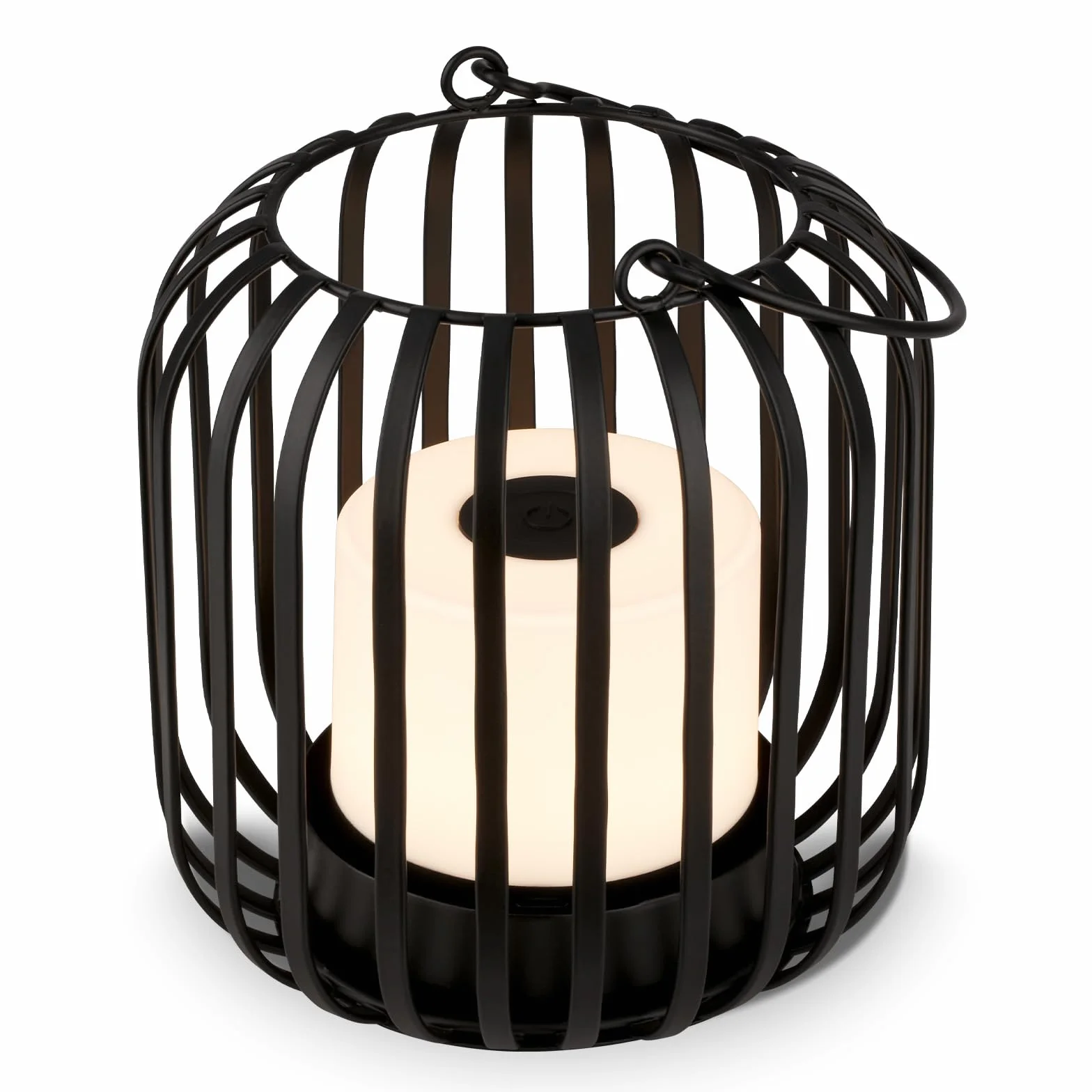 BRILONER Bezprzewodowa mini lampa stołowa LED z metalowym koszem, dotykowa lampka nocna z możliwością ściemniania, lampa biurkowa, lampa do czytania, do użytku na zewnątrz i wewnątrz