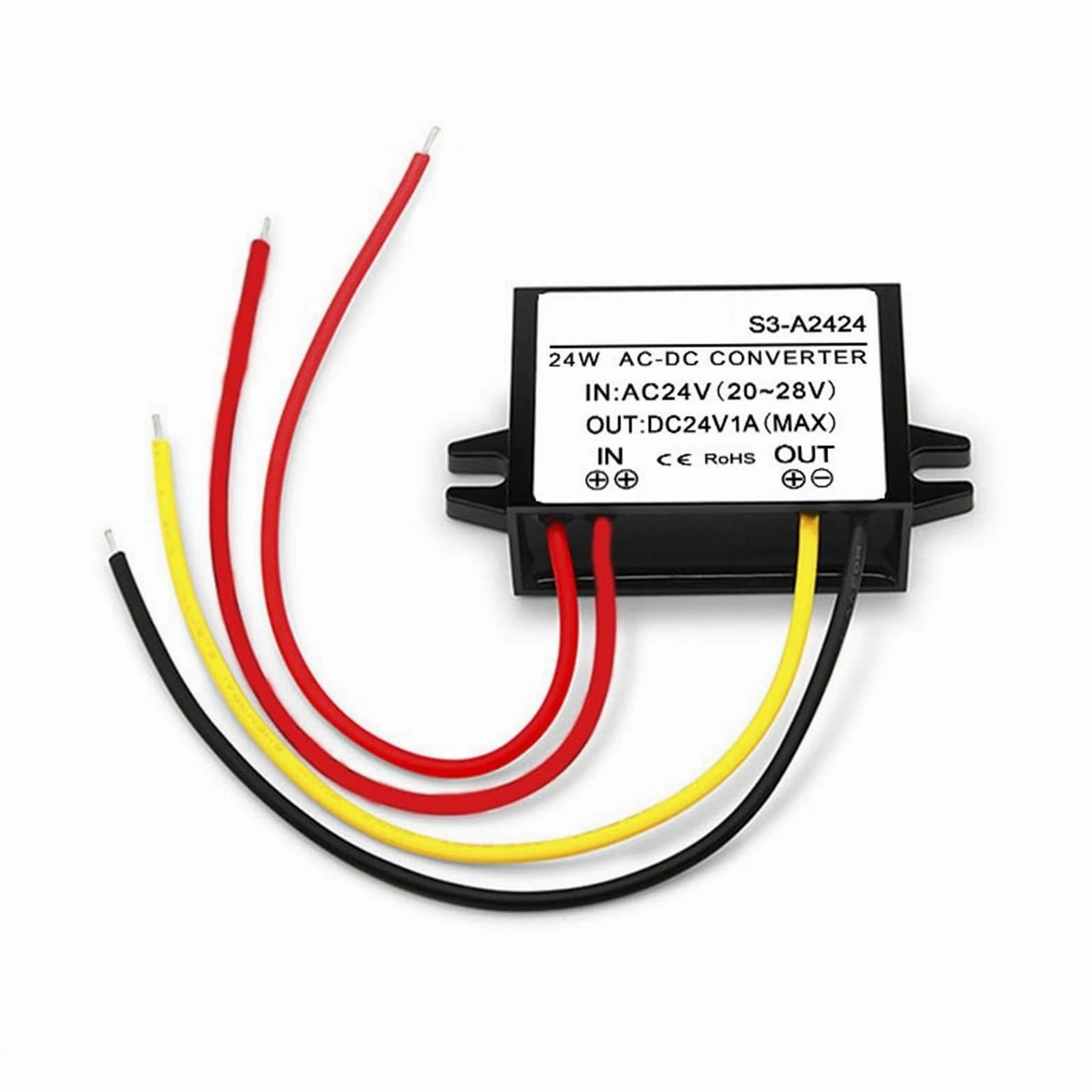 Konwerter regulatora zasilania zaworu elektromagnetycznego AC 24 V na DC 24 V 1 A 2 A 3 A AC na DC 1 szt. (AC24V to DC24V 1A)