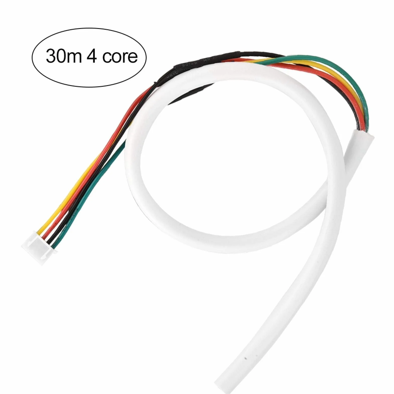 4 rdzeniowy 30 m 0 4 core communication cable 5 mm² okrągły biały elastyczny kabel miedziany , drut miedziany z białym izolacją PCW , do systemu wideo drzwi Przewody elektryczne