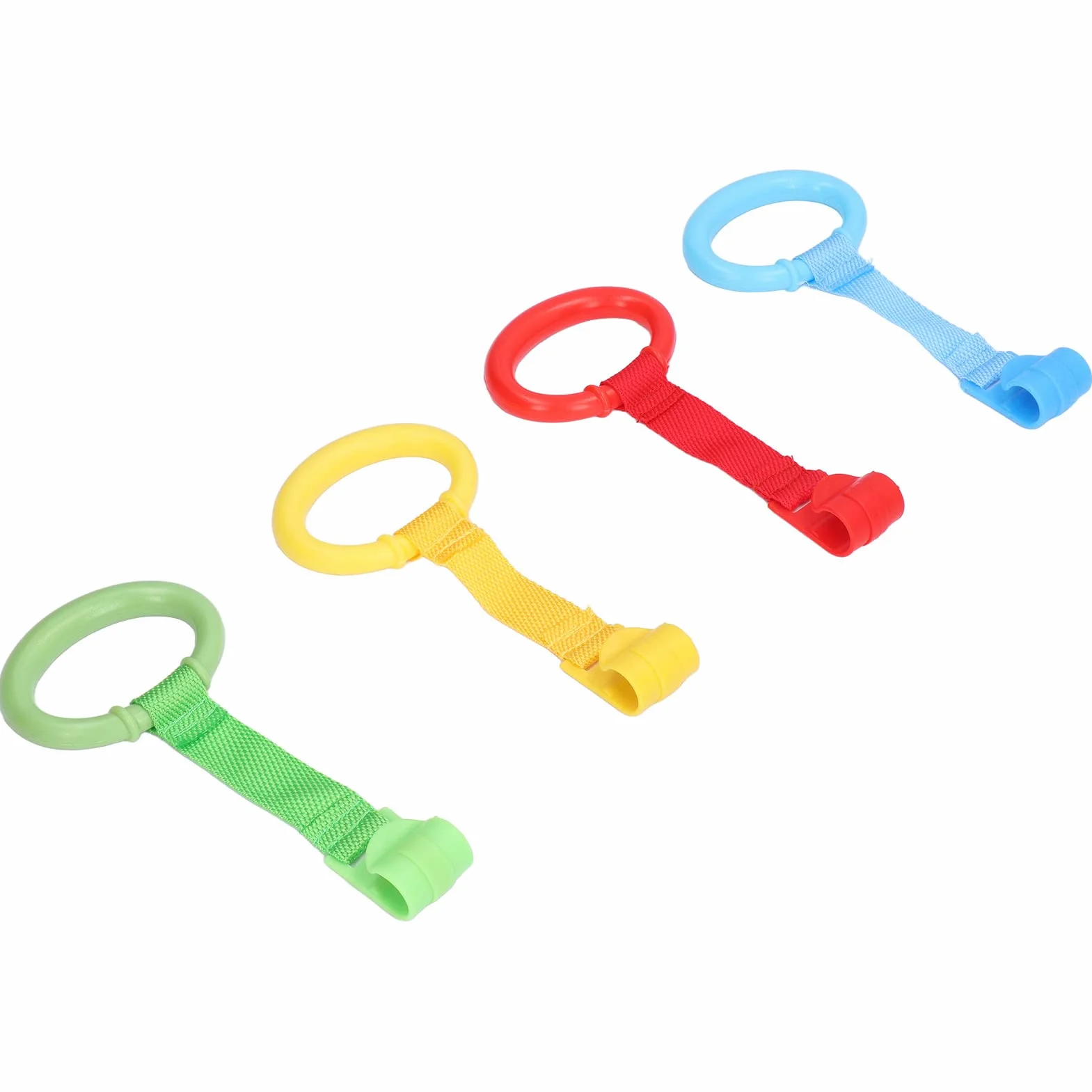 Plastikowe Kółka do ściągania łóżeczka dla Niemowląt Ćwiczenia do Chodzenia Asystent Stand Up Rings Lekkie Pierścienie do Chodzenia Ergonomiczna Konstrukcja Kojec z