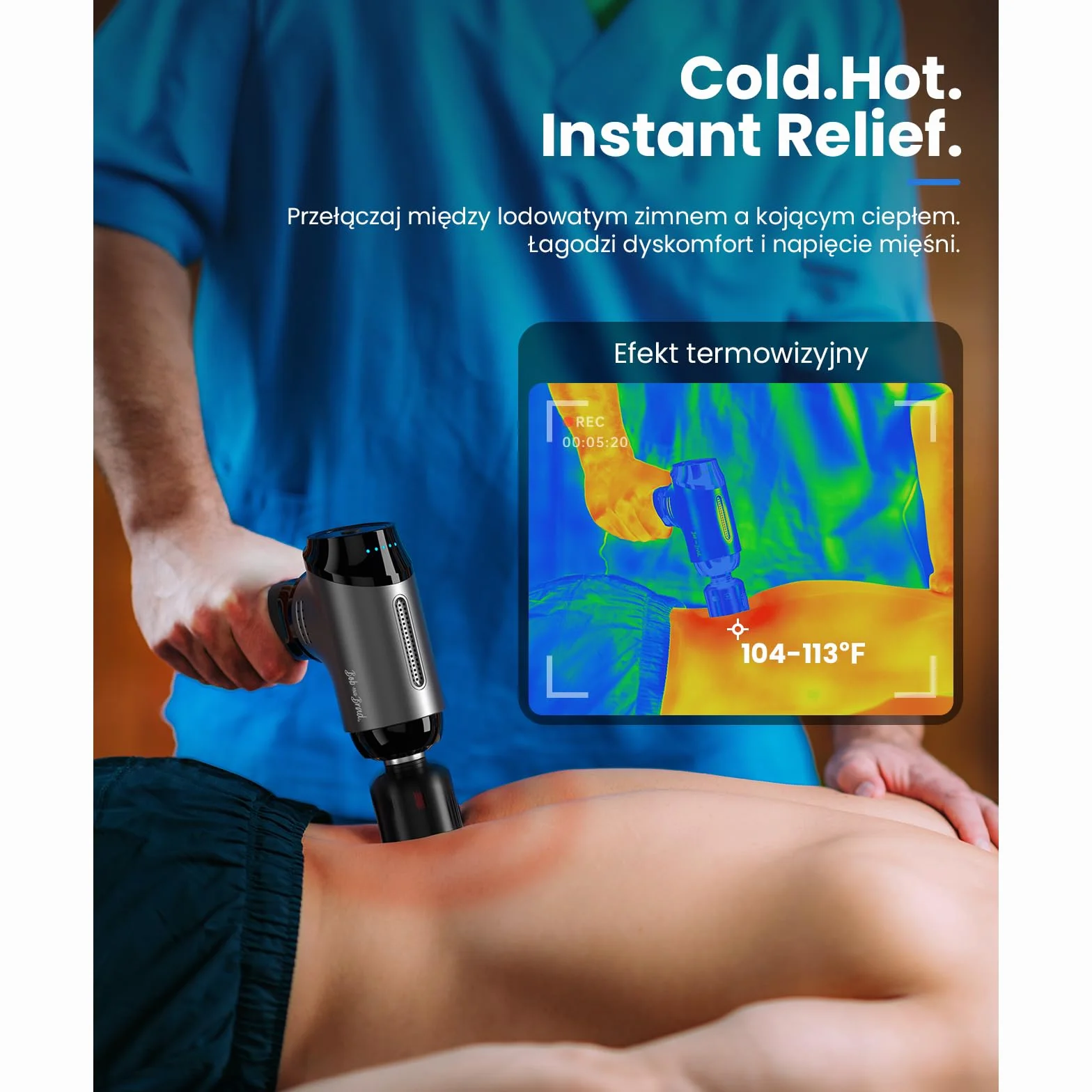 Pistolet do masażu z terapią ciepłem i zimnem, Bob and Brad T2 Pro Massage Gun z baterią 4000 mAh i amplitudą 10 mm, Ręczny perkusyjny masażer z przenośnym futerałem, do odzyskiwania bólu mięśni