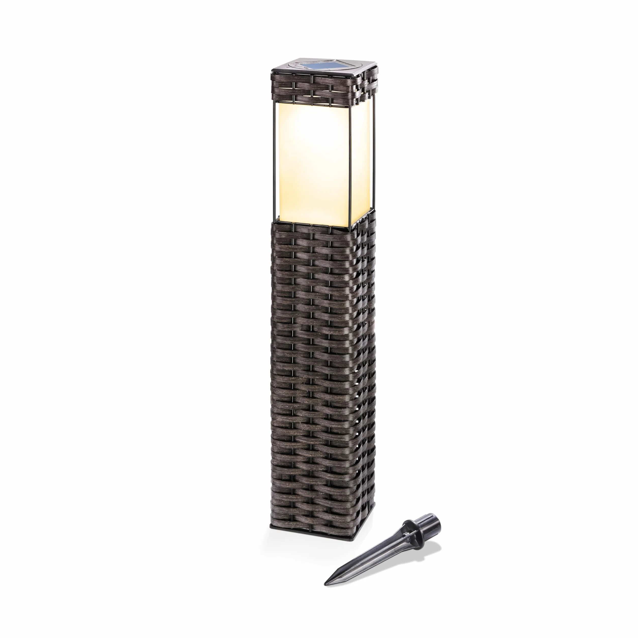 Esotec solarna lampa stojąca rattanowa LED ogrodowa ścieżki