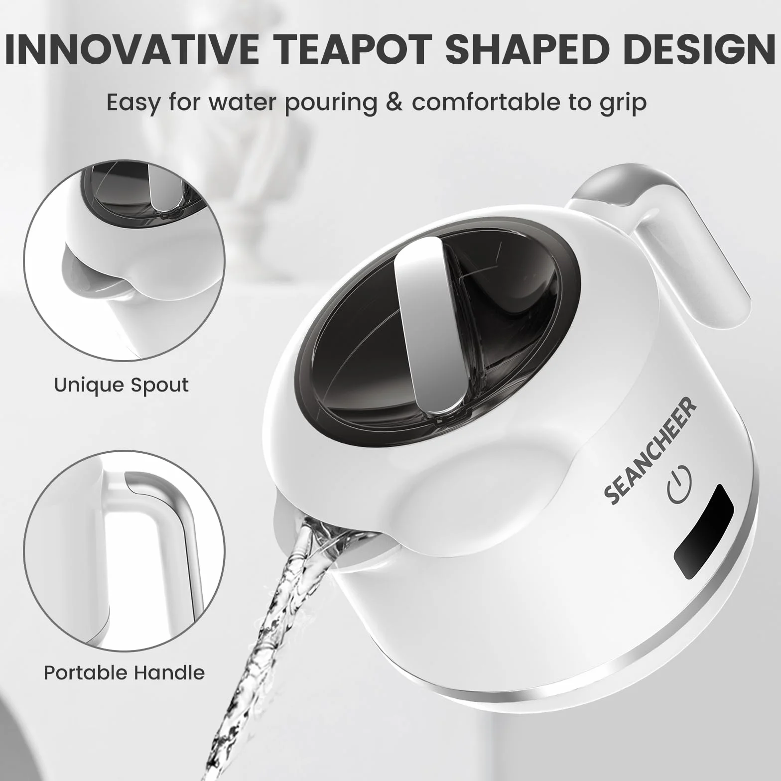 SEANCHEER Urządzenie Do Czyszczenia Ultradźwiękowego | 48000Hz | 24W | 180ML | Czyścik Ultradźwiękowy z lampą UV Do | Protez | Alignerów | Retainerów | Szyn Zębowych | Biżuterii | (Biały)