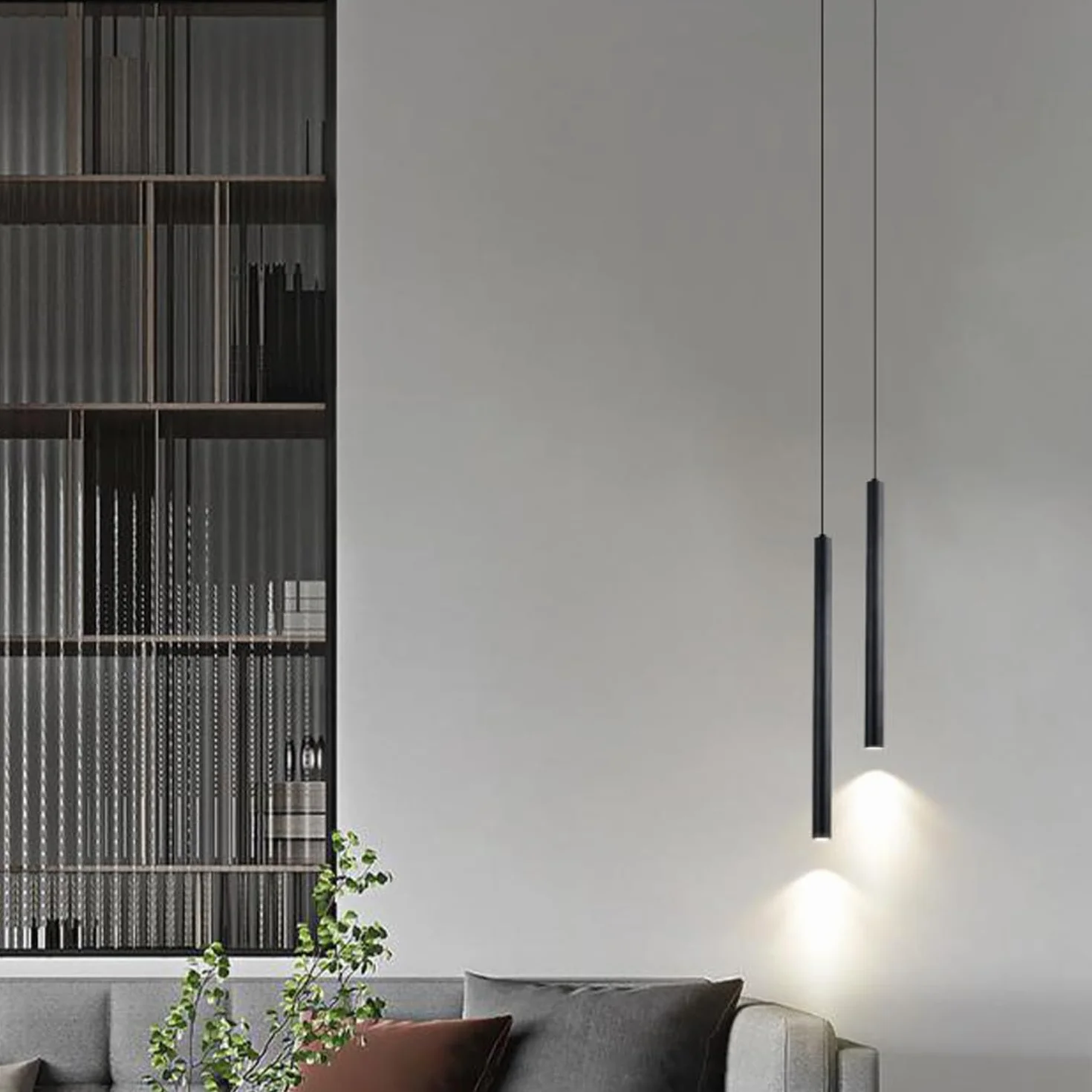 Lampa wisząca LED nowoczesny minimalistyczny żyrandol design 2 reflektory LED oprawa sufitowa aluminiowa lampa wisząca czarna do jadalni sypialni salonu, 30 cm