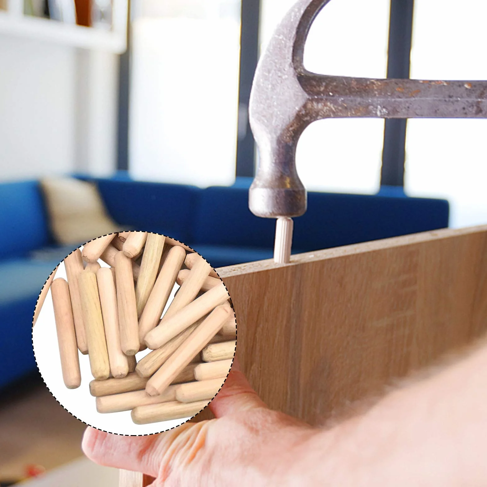 Drewniany kołek rozporowy z drewna bukowego, niewidoczna wtyczka do mebli DIY, dla amatorów mebli i stolarzy, 6 mm x 40 mm