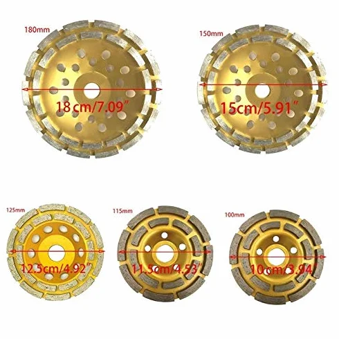 Betonowa tarcza szlifierska diamentowa, Diamentowe ściernice garnkowe segmentowe, różne rozmiary, do szlifierek tarczowych, do betonu, granitu i kamienia(180mm)