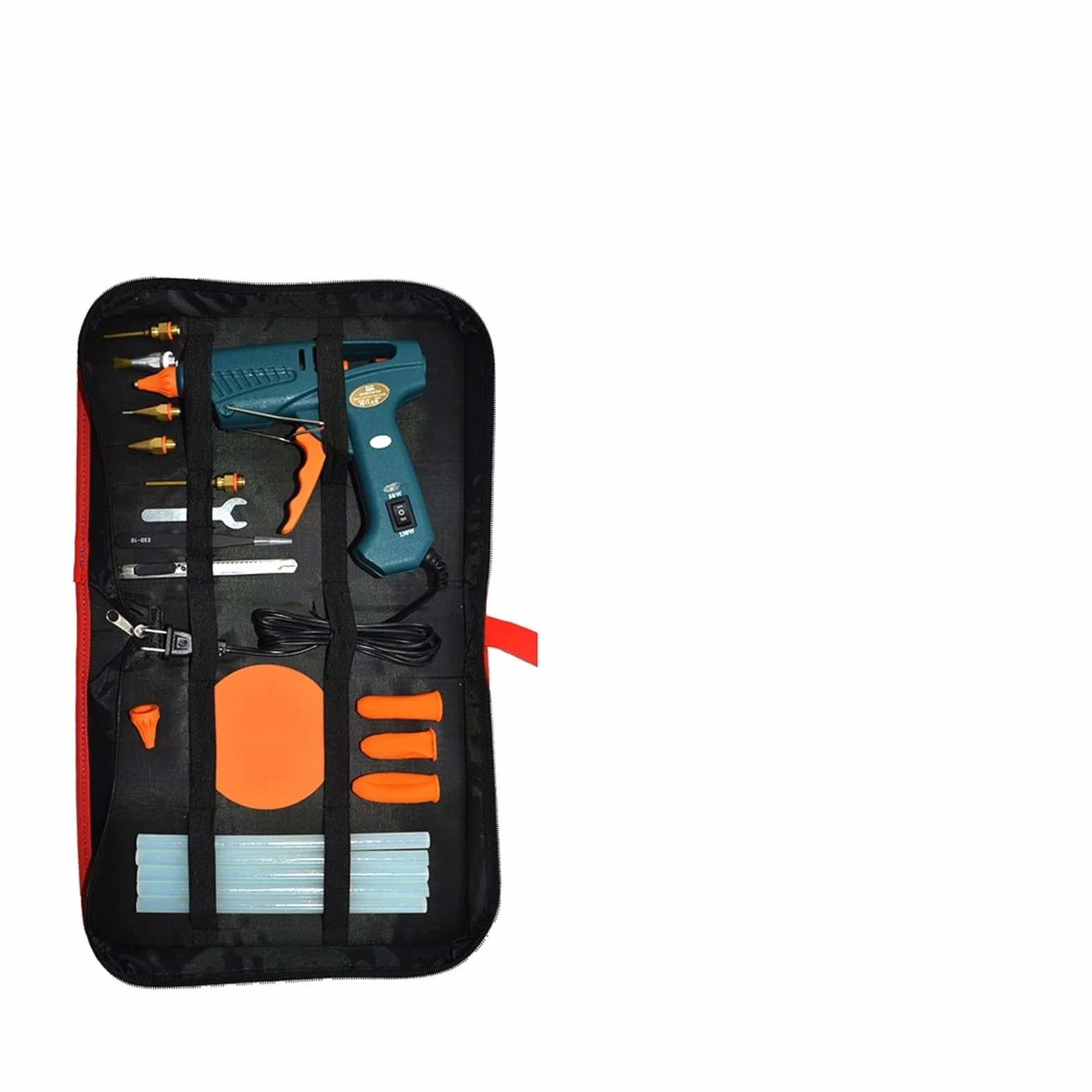 Pistolet do Kleju, Pistolet do klejenia na gorąco 15 w 1 zestaw narzędzi pistolet silikonowy 50 W/OFF/150 W przełącznik do naprawy rzemiosła DIY użyj 11mm klej w sztyfcie czysta miedź dysza(SET-8)