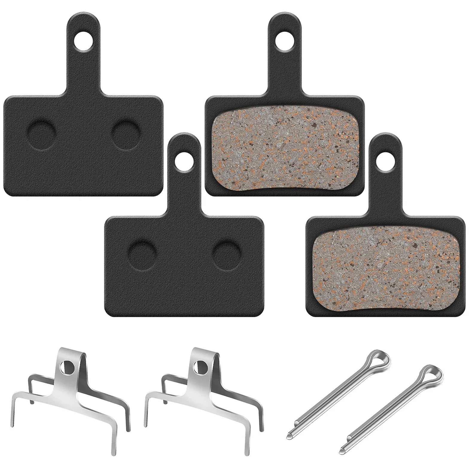 2 pary półmetaliczne klocki hamulcowe do rowerów, uniwersalne klocki hamulcowe do Shimano M315 M355 M375 M416 M446 M447 M475 M515 M525 M575 C501 C601 T615 T677 5 B01 itp