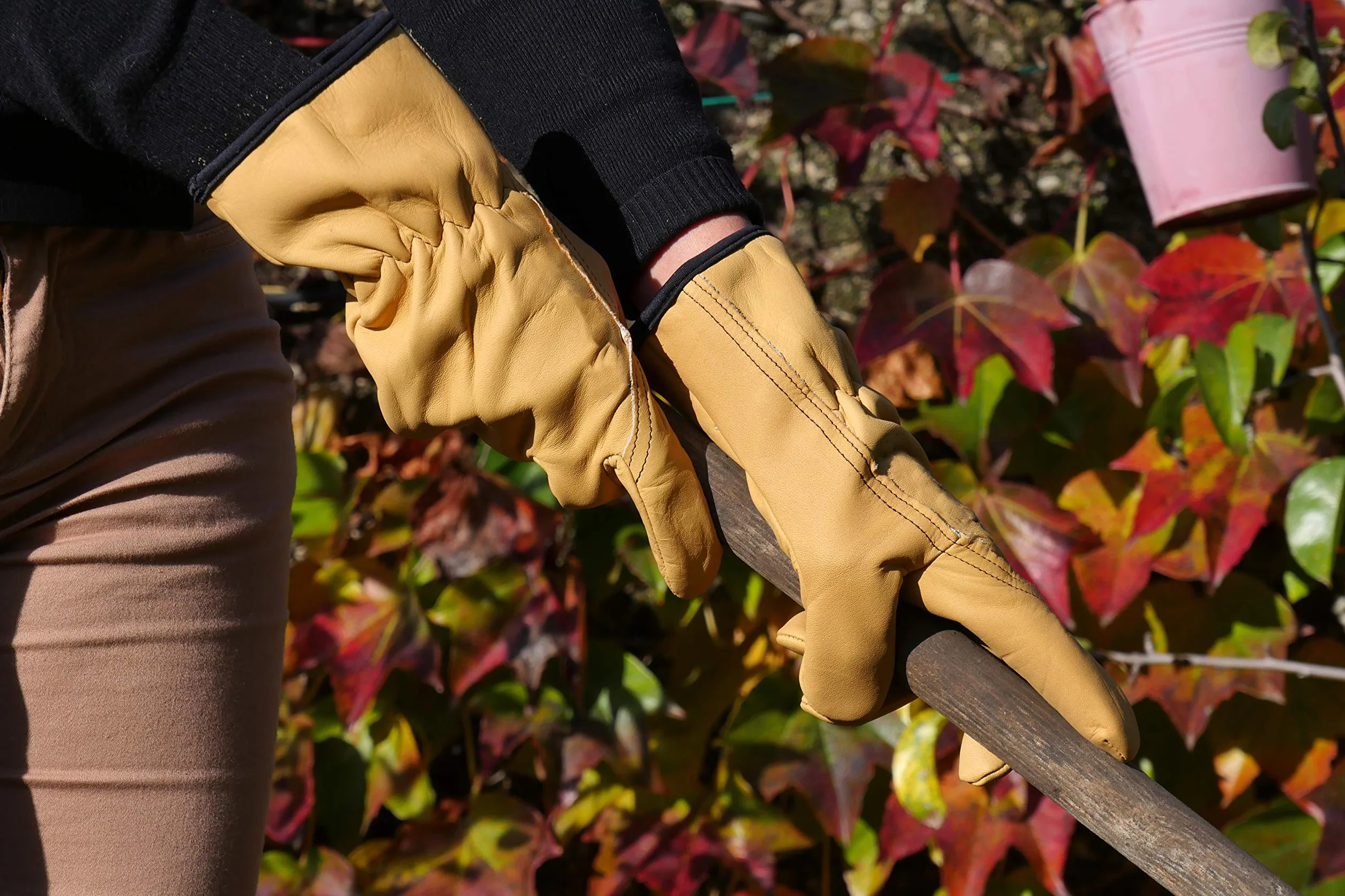 Rostaing TRADITION-IT09 Gants de Jardinage 100% Cuir Tanné En France Hydrofuge Grande Longueur Tradition Taille 09 rękawiczki, beżowe, 9