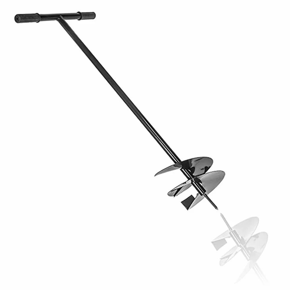 AGROHIT Wiertło do gleby Ø 250 mm, wiertło ręczne do ogrodu, wiertło ogrodowe ze stali, uchwyty z gumą, wygodne i stabilne, wiertło spiralne, wiertło do roślin o łącznej długości 105 cm