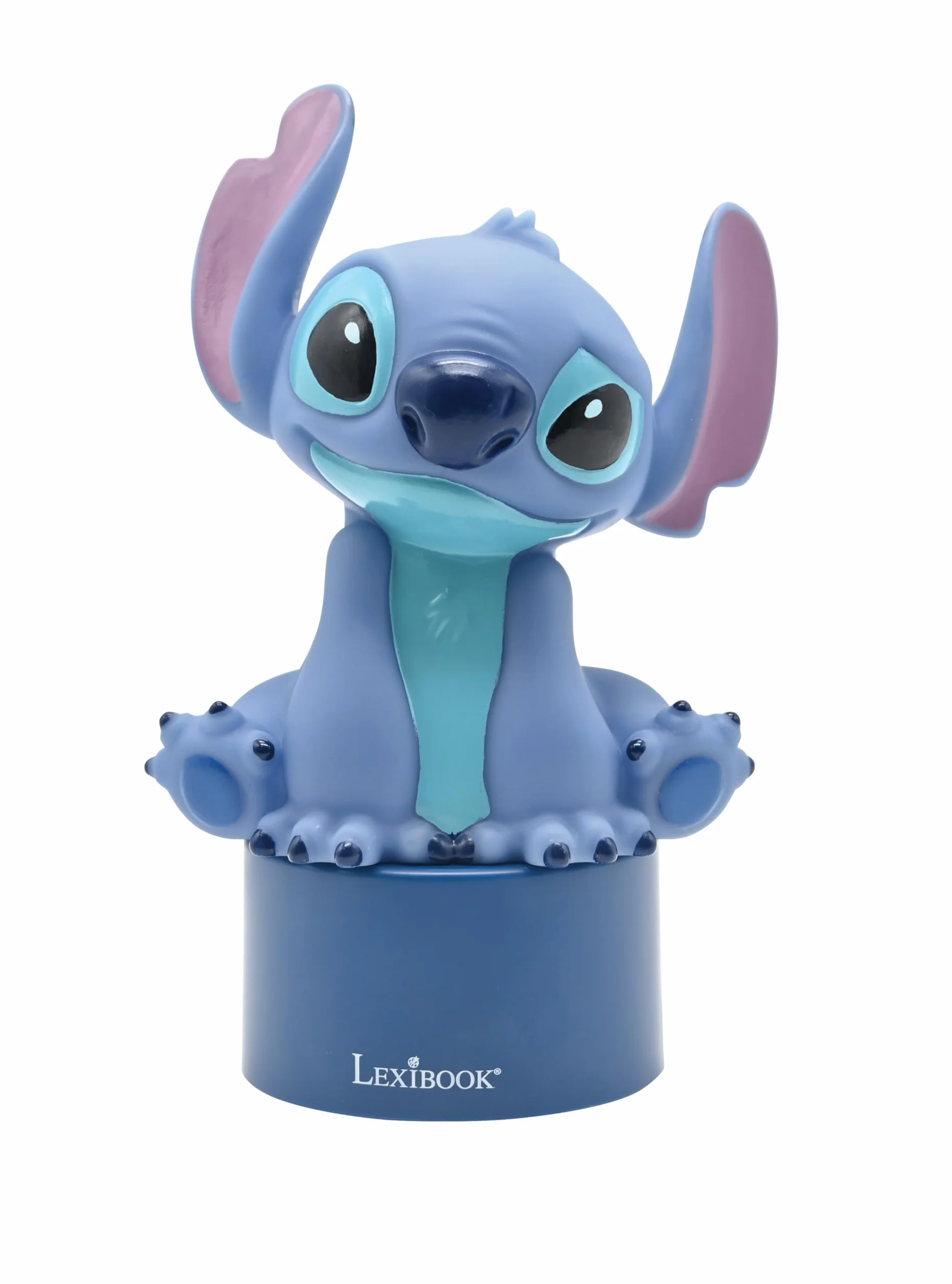 Lexibook, Disney Stitch, Lampka Nocna z Głośnikiem, Zmiana Kolorów, Delikatne Światło, Zasilanie Bateryjne, Niebieski, NS01D