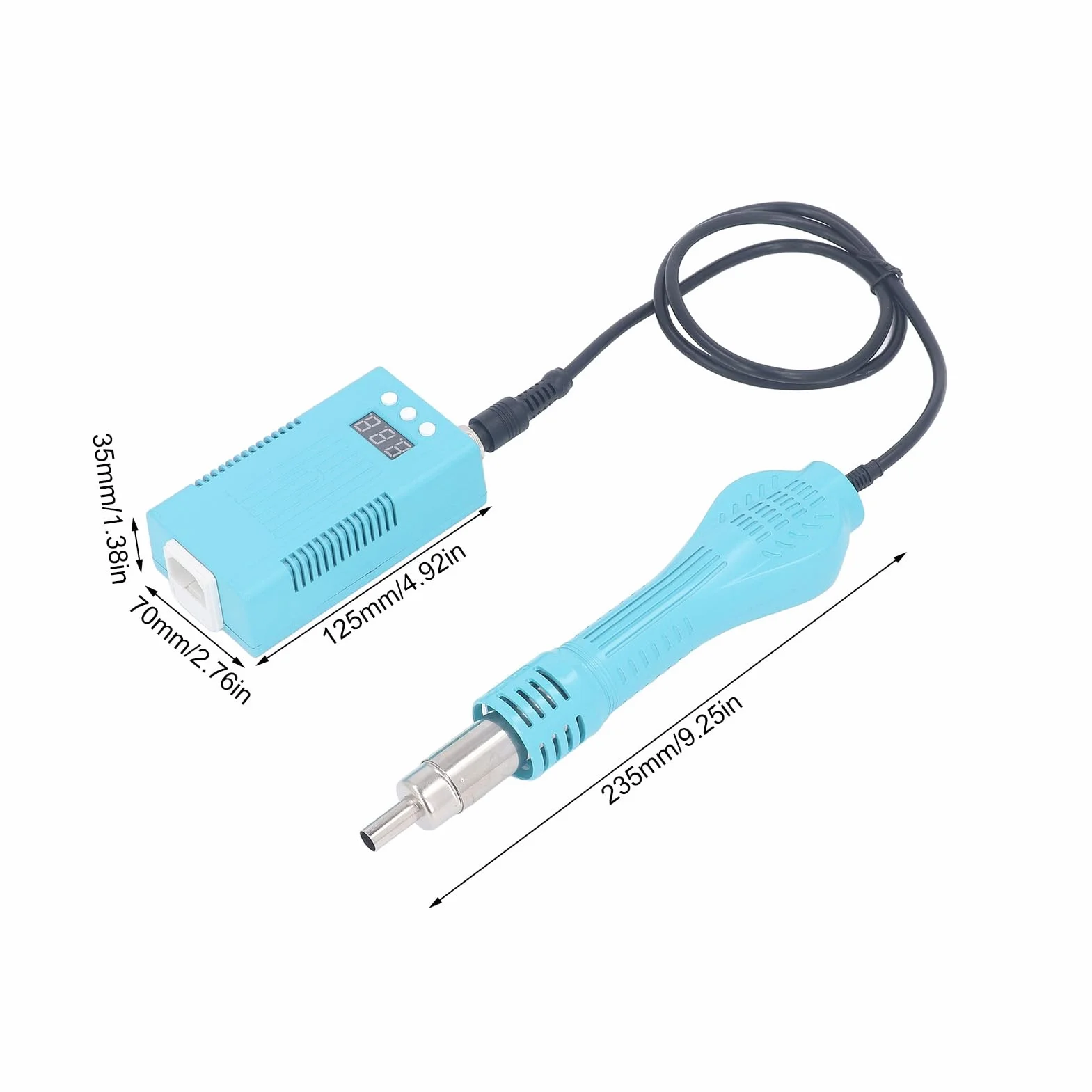 Cyfrowa Opalarka, Mini Opalarka 100-480 ℃ Dokładna Kontrola Automatyczna Regulacja Stała Temperatura 700 W Przenośny do Naprawy Elektroniki (Wtyczka UE 220 V)