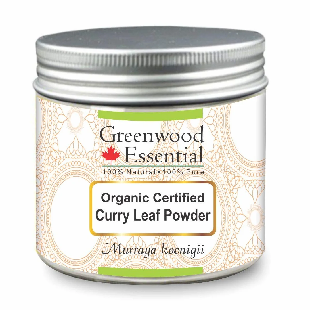 Greenwood Essential Czysty proszek z liści curry Murraya koenigii certyfikowany organiczny 100% naturalny stopień terapeutyczny 200 g