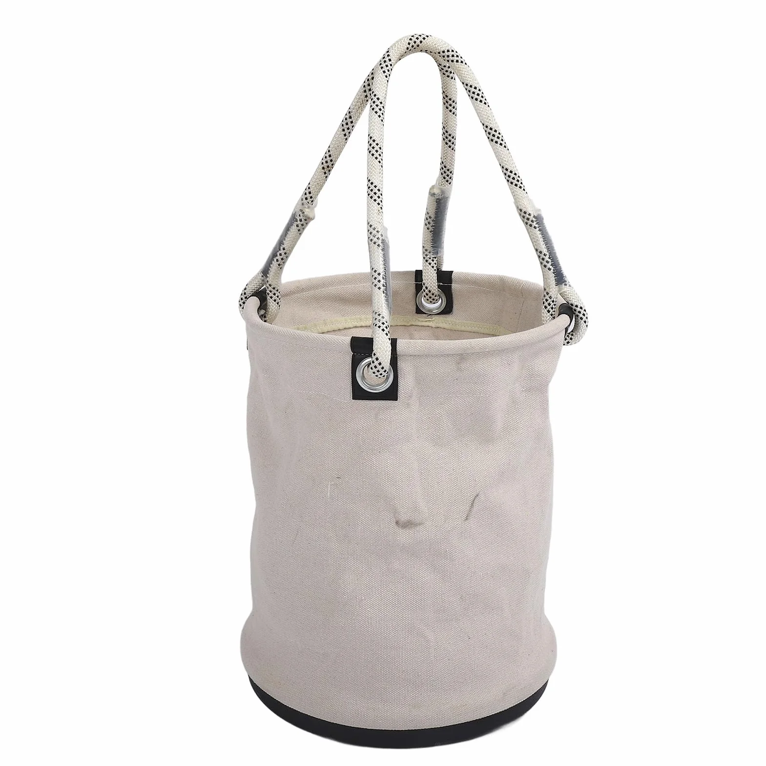 LICAEVEY Wiadro Płócienne 40x30 Cm, Obciążenie 30 Kg, Wytrzymały Organizer na Narzędzia z Plastikowym Dnem, Składany Schowek na budowę (WHITE)