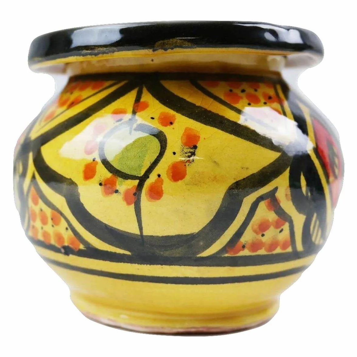 Marokańska popielniczka ceramiczna popielniczka orientalna dekoracja duża kolor żółty