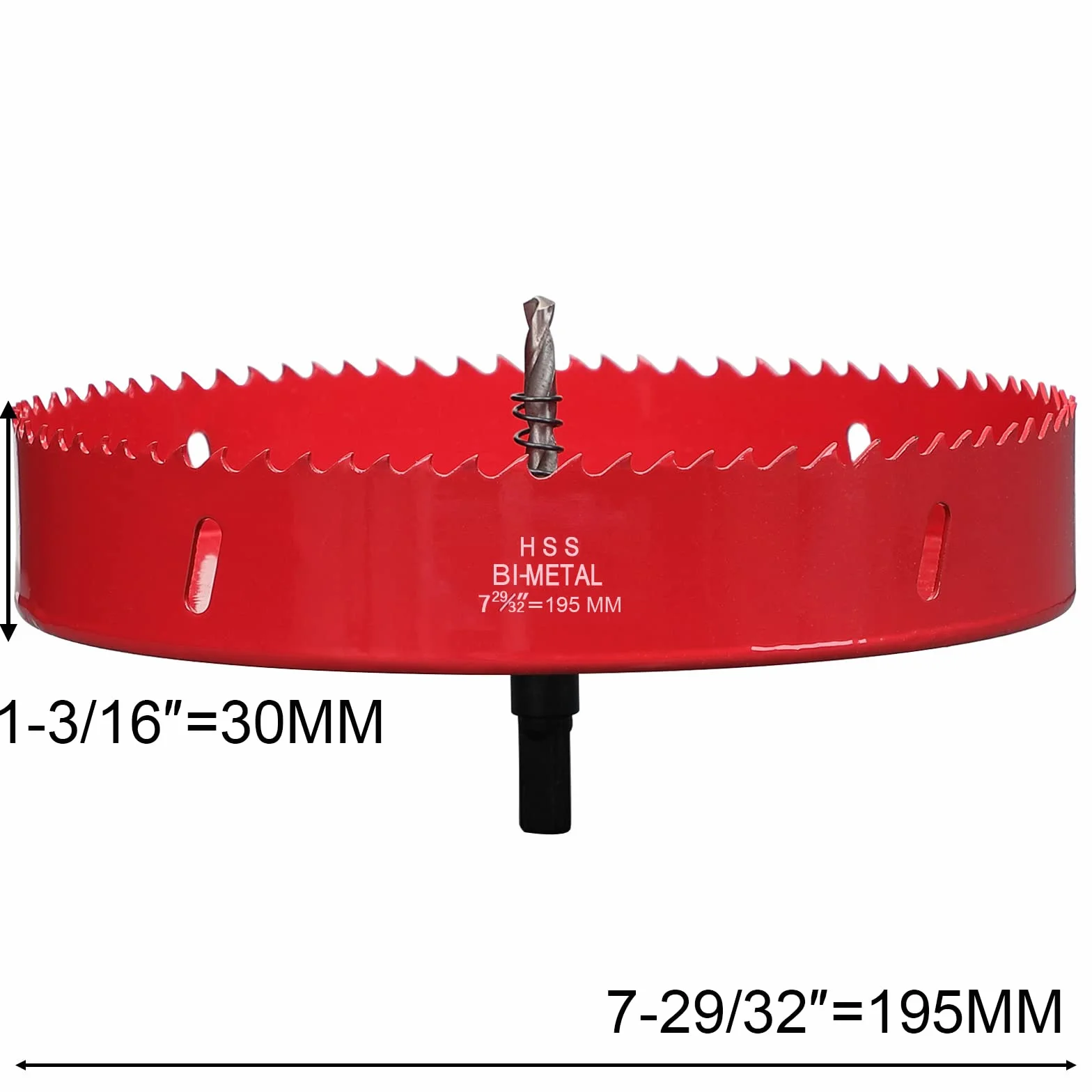 Ihomepark Otwornica M42 HSS, zestaw wierteł do otwornic 195 mm, bimetal, z trzpieniem sześciokątnym i centrującymi wiertłami do metalu, żelaza, aluminium, drewna, płyt kartonowo-gipsowych, plastiku