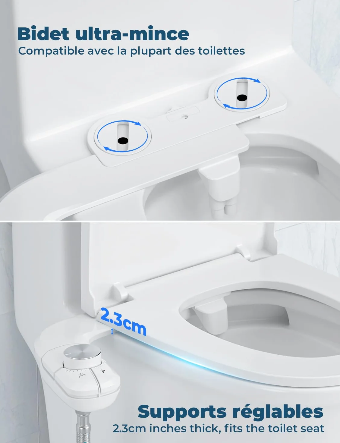 YissVIC japoński bidet toaleta nieelektryczna podwójna chowana dysza łatwa instalacja samoczyszcząca regulacja ciśnienia wody na zimną wodę, czyszczenie z przodu i z tyłu