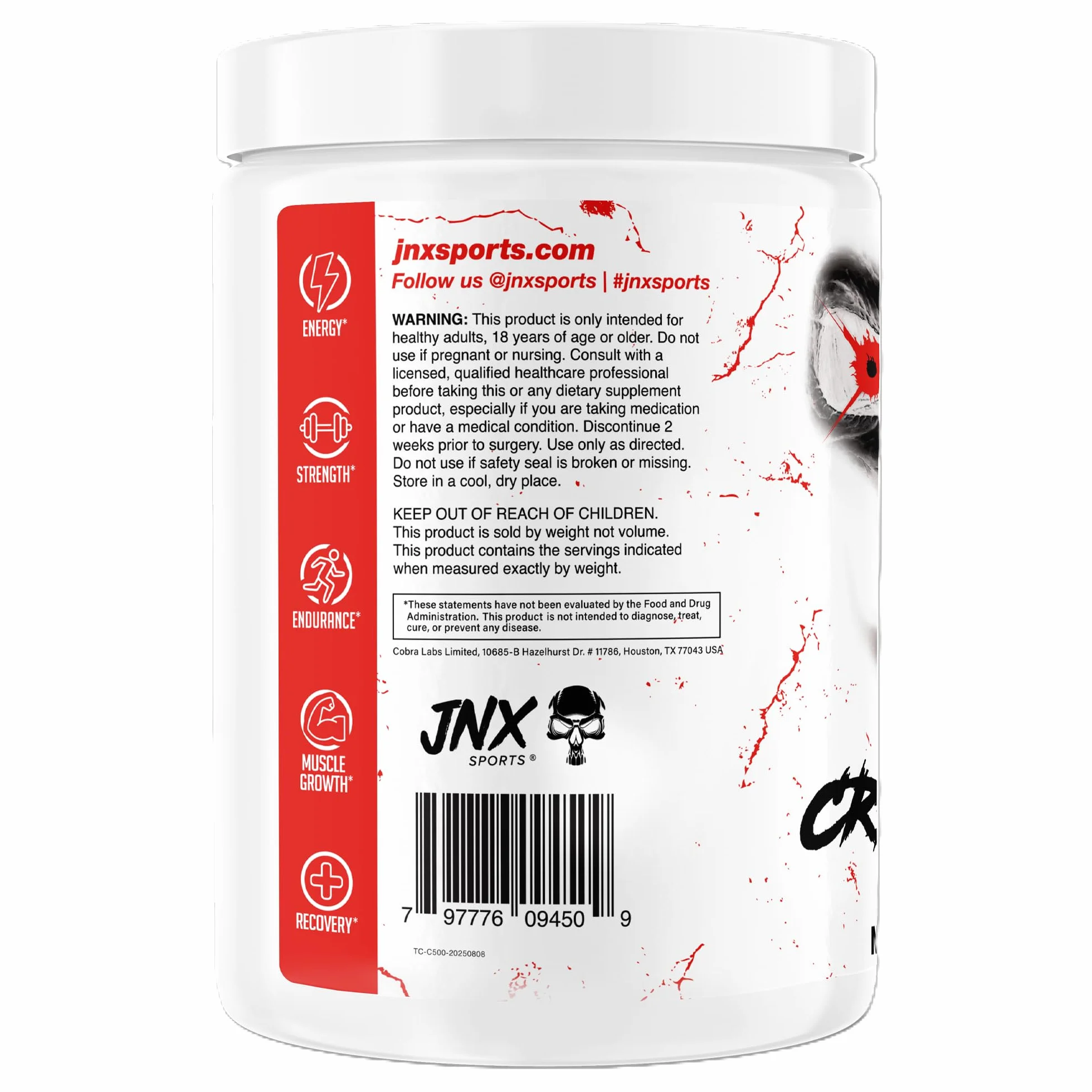 JNX Sports The Curse! Creatine (500g) Unflavoured - Kreatyna - Monohydrat kreatyny