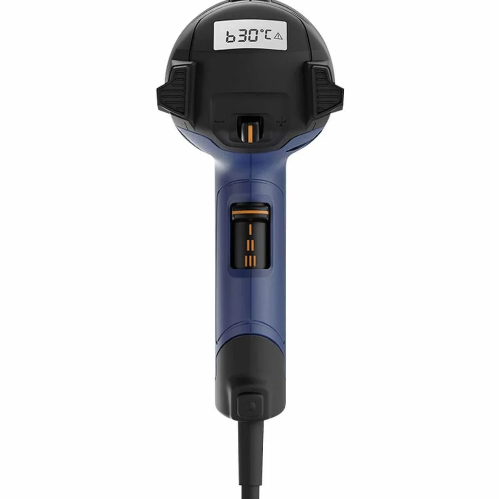 Steinel Opalarka HL 2020 E w walizce, w tym dysza redukcyjna 9mm, opalarka 2200 W, wyświetlacz LCD, 80°-630°C, niebieski